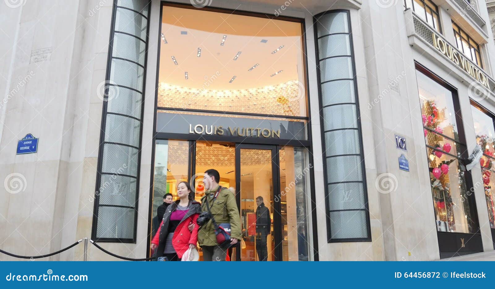 Louis Vuitton, The LV flagship luxury boutique store in the…