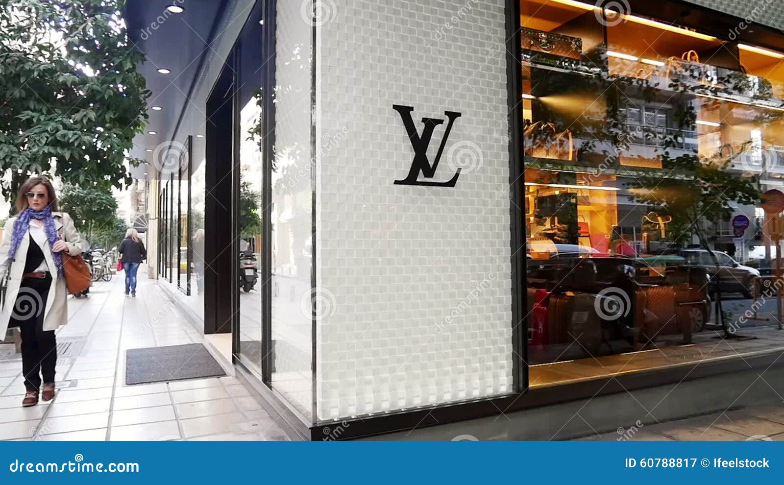 Tourist Walks Front Louis Vuitton Store Editorial Stock Photo - Stock Image