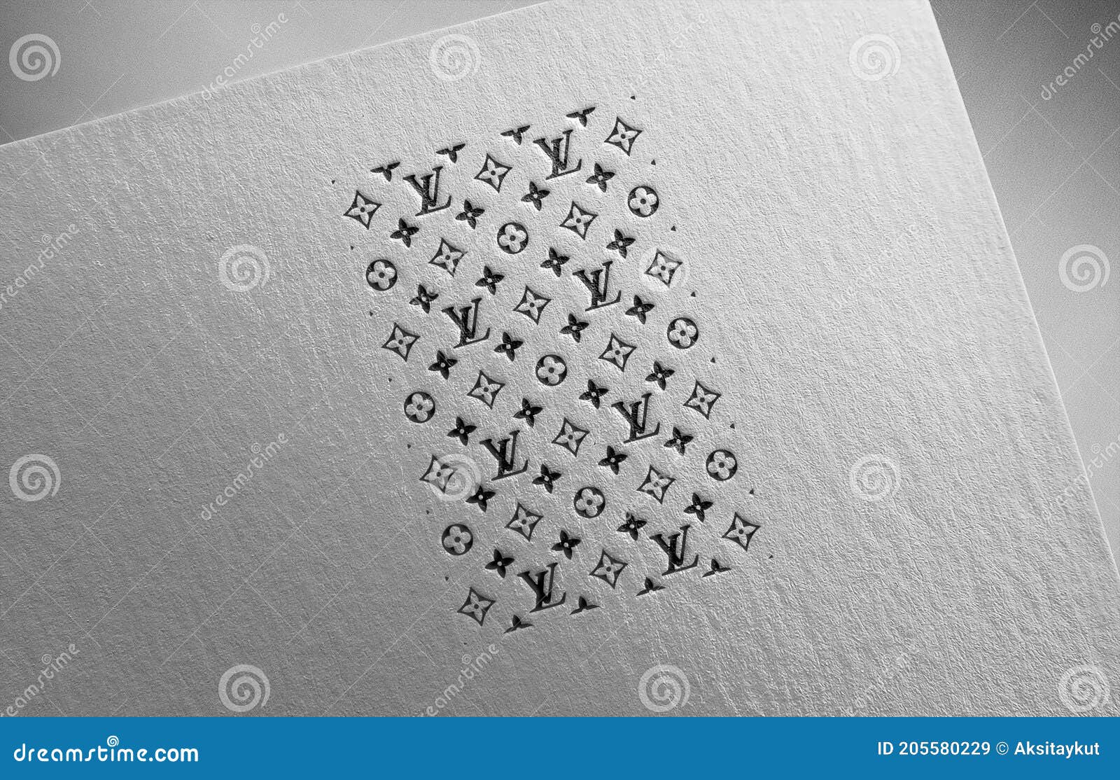 Louis Vuitton Logo Icon Paper Texture Stamp Editorial Photography