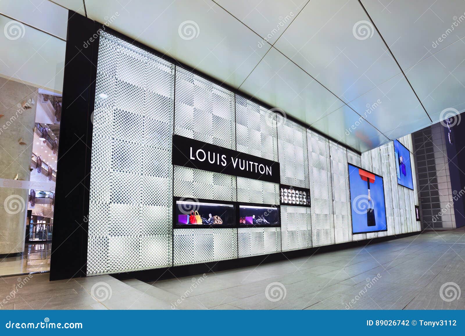 Louis Vuitton Outlet at Night, Beijing, China Editorial