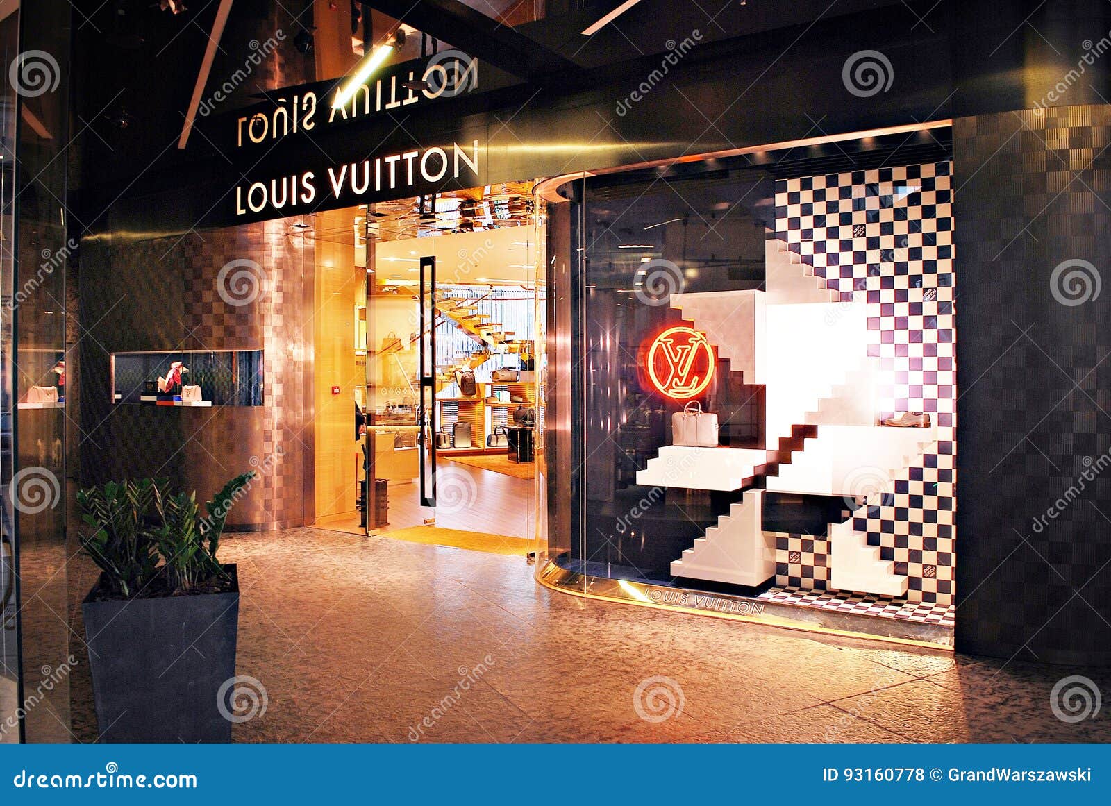 Louis Vuitton shop editorial stock photo. Image of accessories - 93160778