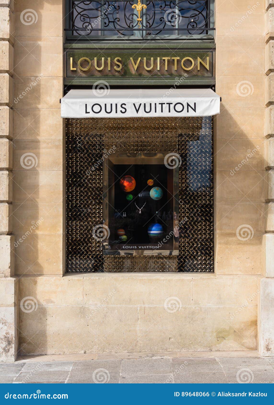 Louis Vuitton Shop Window in Place Vendome. Paris, France