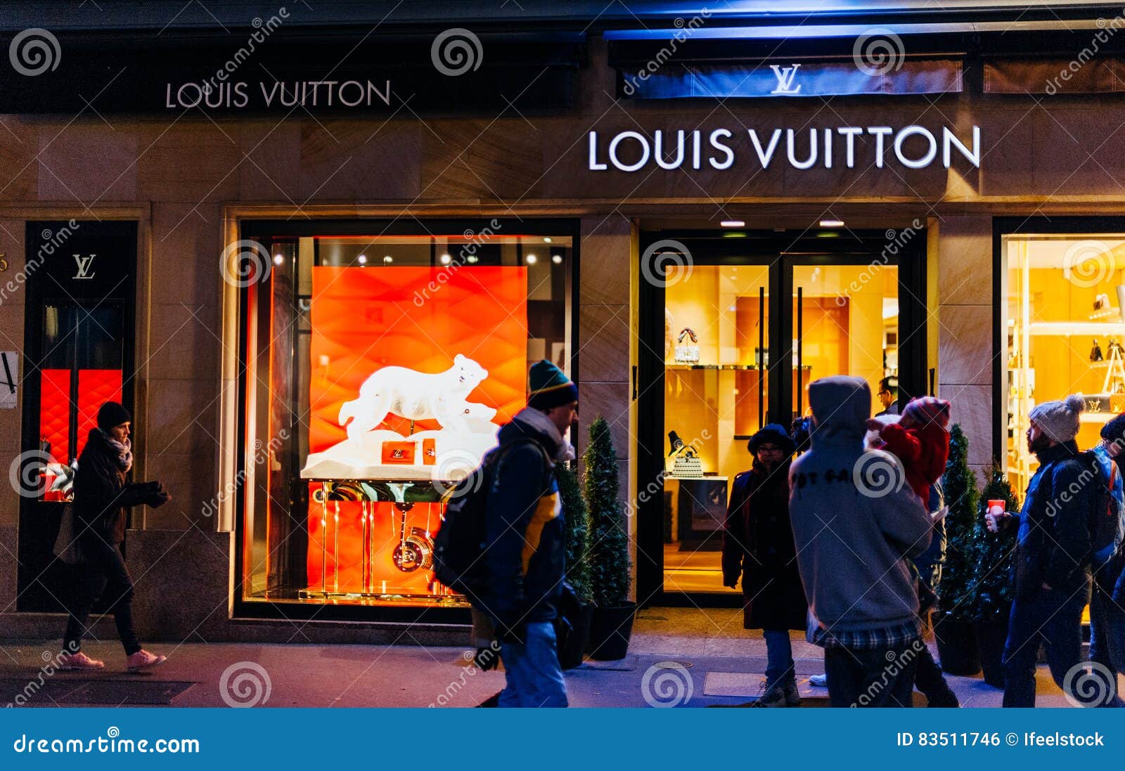 Louis Vuitton Shopping Store In France At Night With Christmas G Editorial Photo - Image of ...