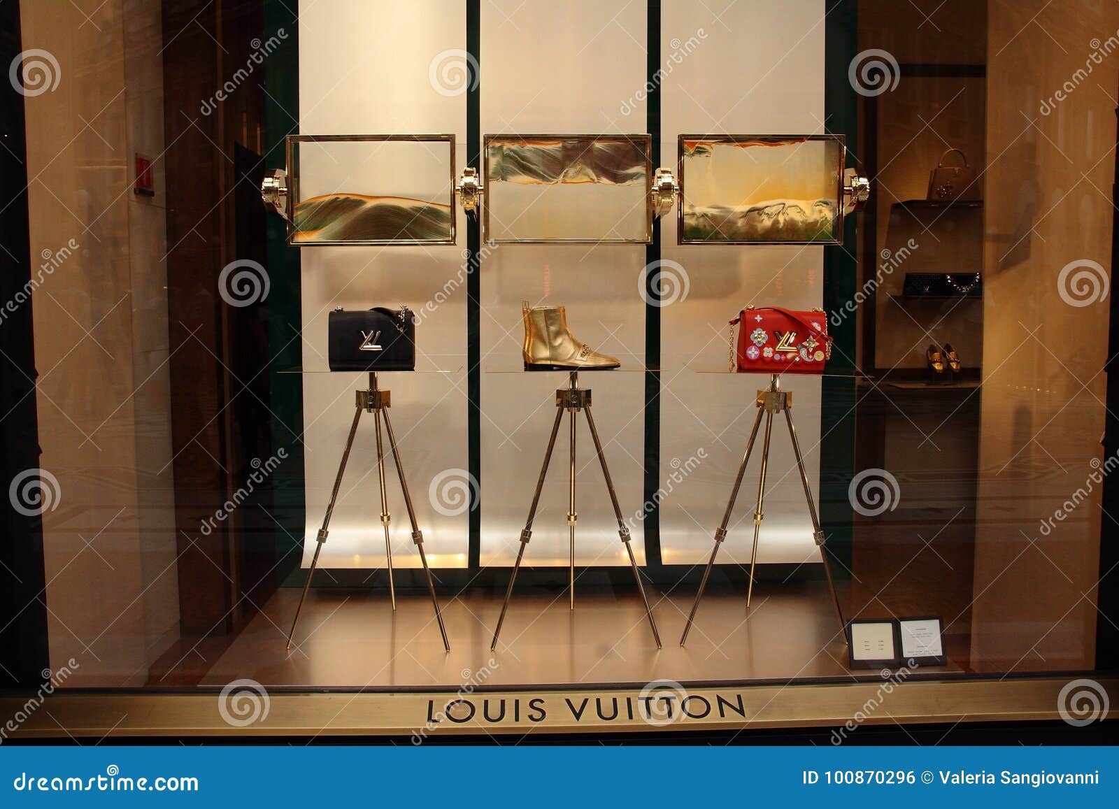 Kuala Lumpur, Malaysia - July 30, 2019: Louis Vuitton X Supreme Keepall  Bandouliere Epi 45 Red At The Time Capsule Exhibition By Louis Vuitton KLCC  In Kuala Lumpur. Stock Photo, Picture and