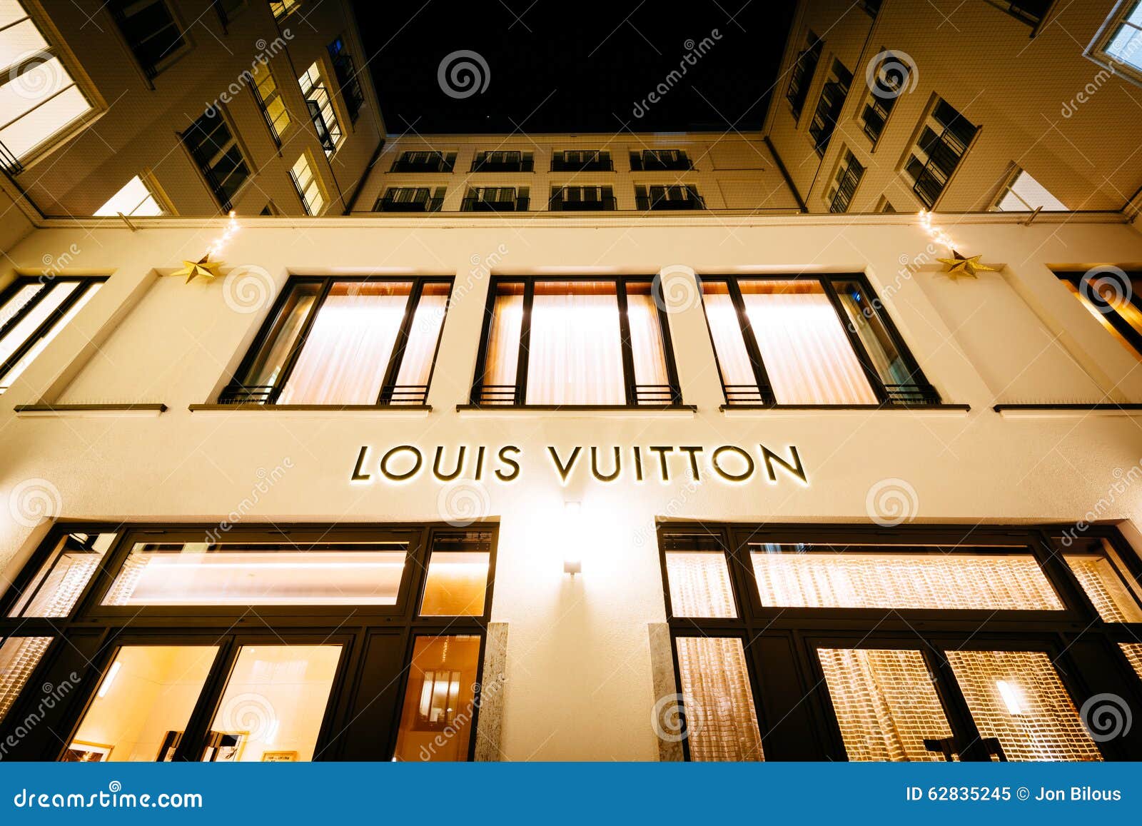 Louis Vuitton Store at Night, in Munich, Germany. Editorial Image