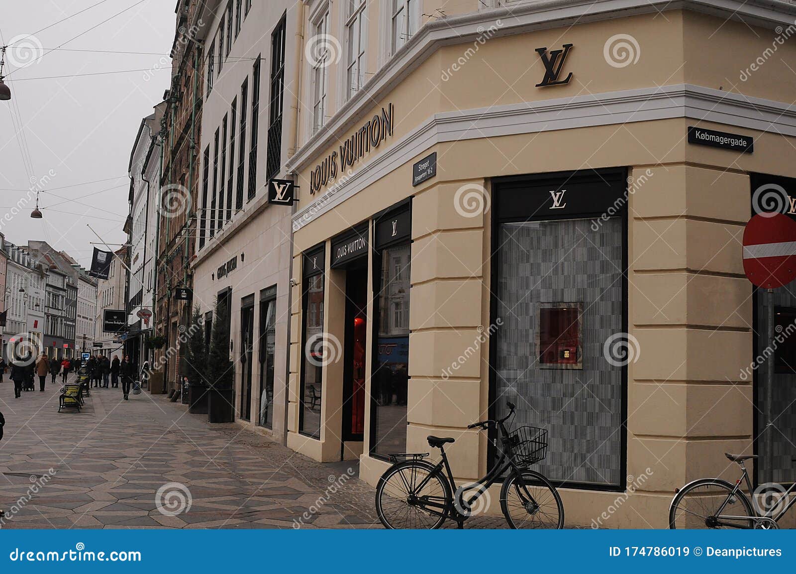 Exterior Louis Vuitton Store On Stroget Editorial Stock Photo - Stock Image