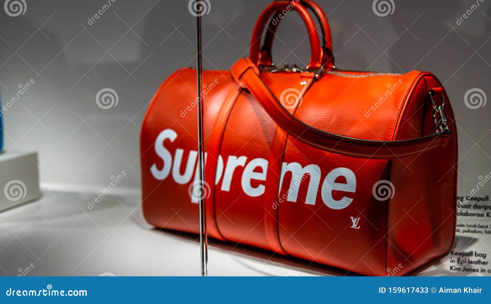 Louis Vuitton X Supreme Keepall Bandouliere Epi 45 Red at the Time Capsule  Exhibition by Louis Vuitton KLCC in Kuala Lumpur Editorial Stock Photo -  Image of brand, keepall: 159617433
