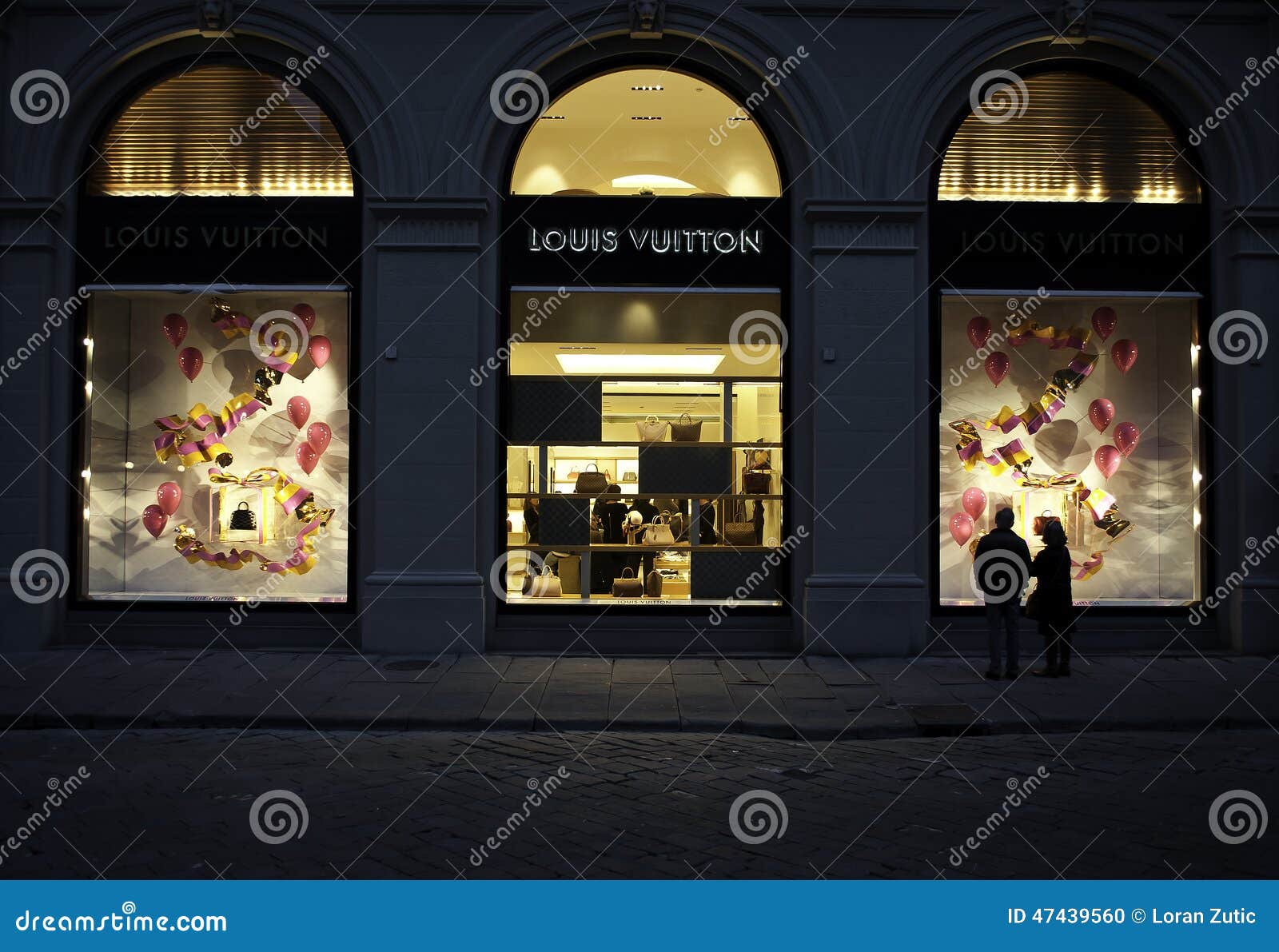 Window Display Of Louis Vuitton Shop Florence Italy Stock Photo