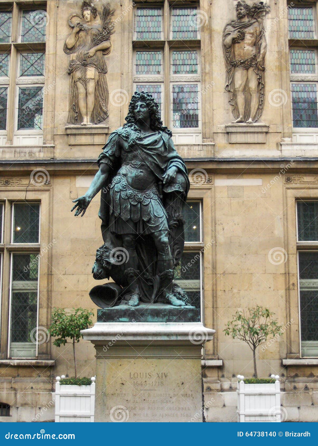 louis xiv statue, paris, france