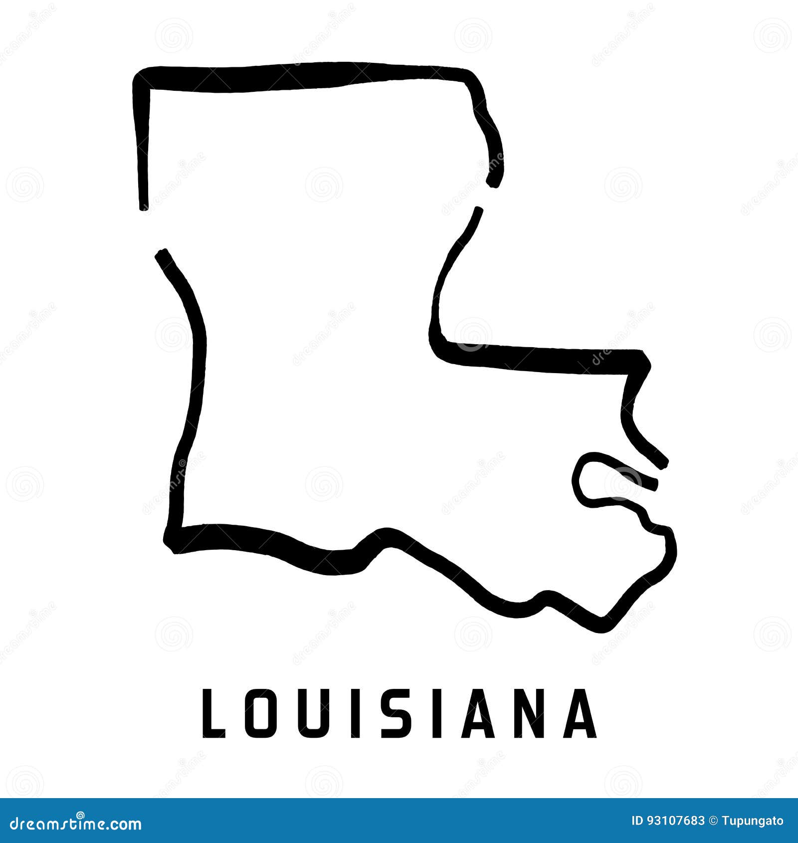 Louisiana stock vector. Illustration of geography, illustration - 93107683