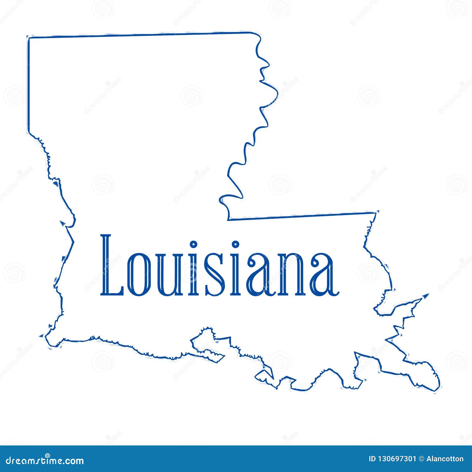 Louisiana State Outline Map Stock Illustration Illustration of united
