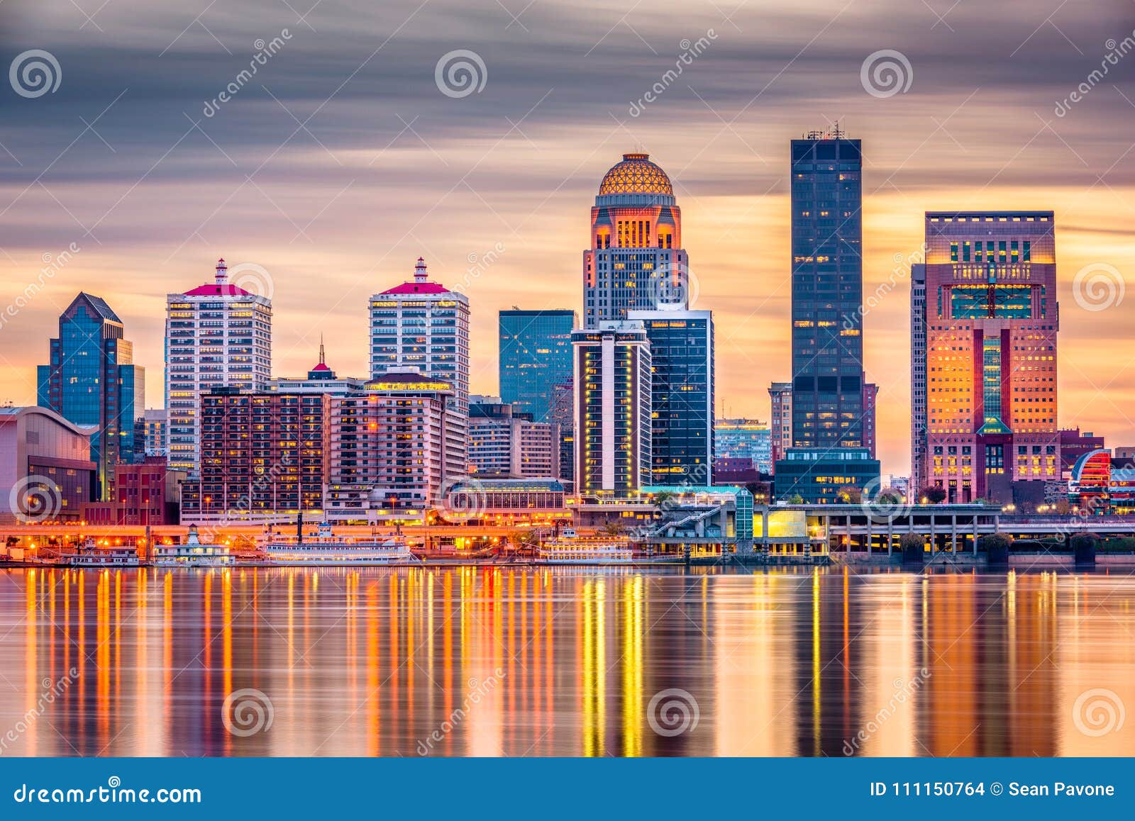 Louisville, Kentucky at Twilight Skyline Panoramic Art Print