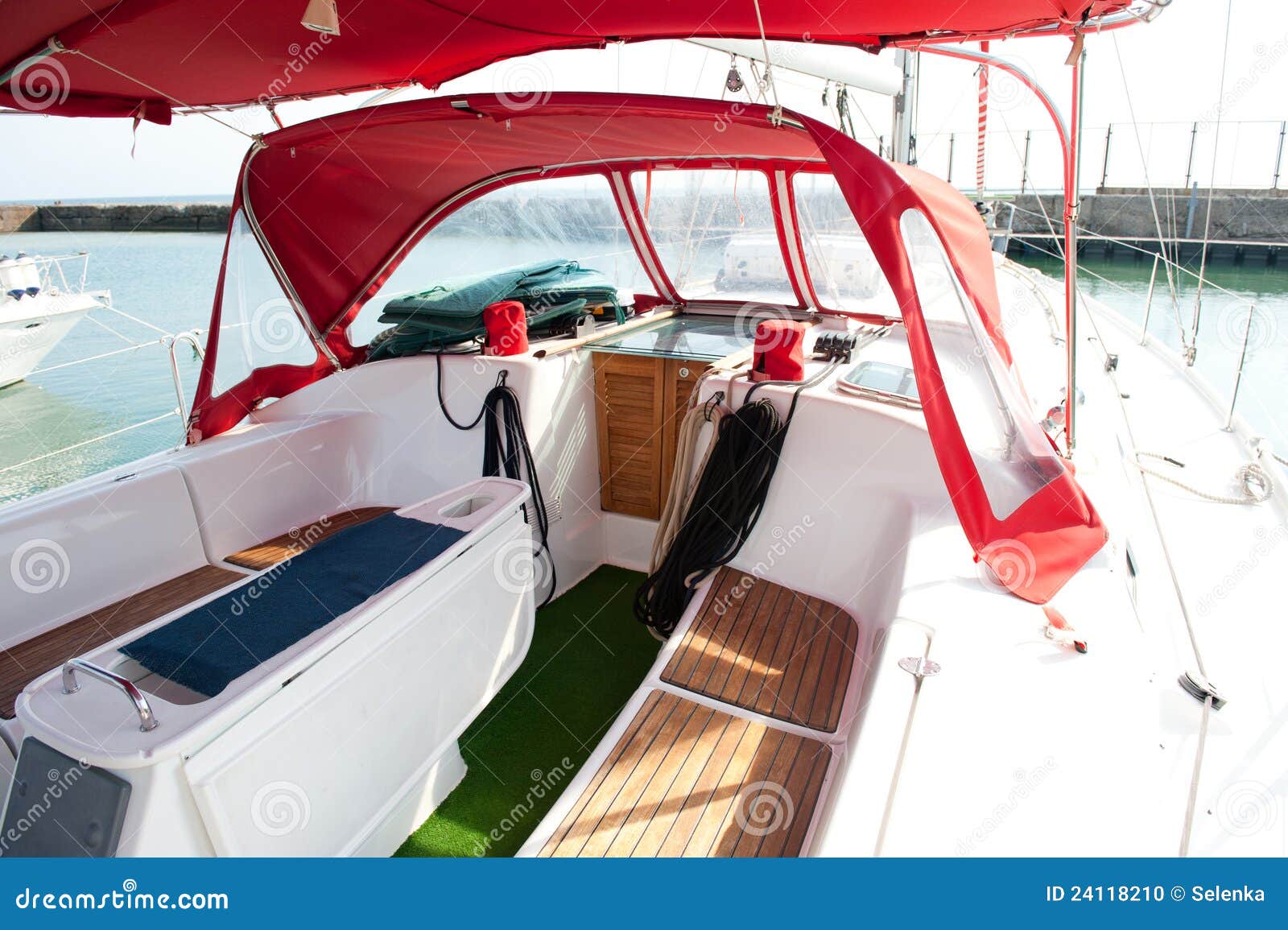 Lounge cockpit in a boat. stock photo. Image of chair 24118210