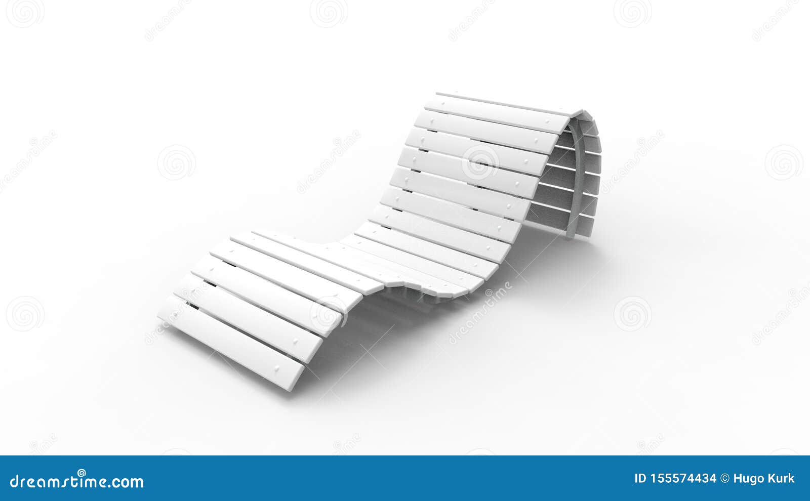 lounge sunbed 3d rendering in white background
