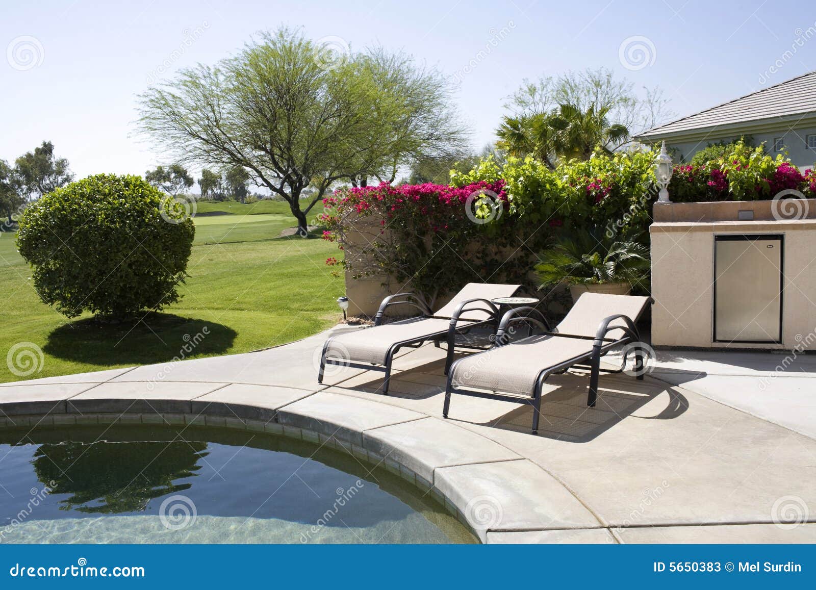 Loungers by the pool stock image. Image of idyllic, recliners 5650383