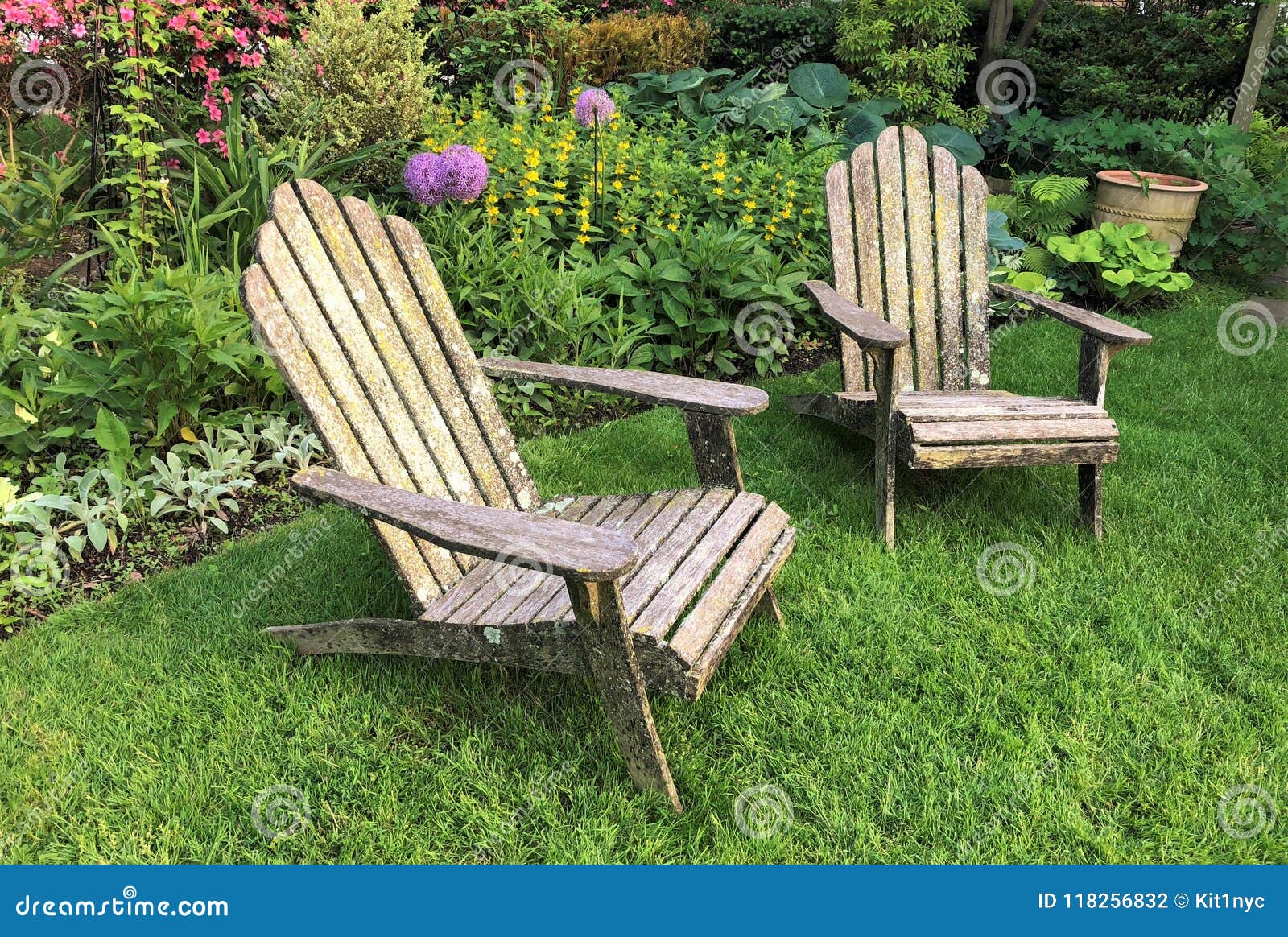 Lounging Chairs In The Garden Stock Photo Image Of Seats