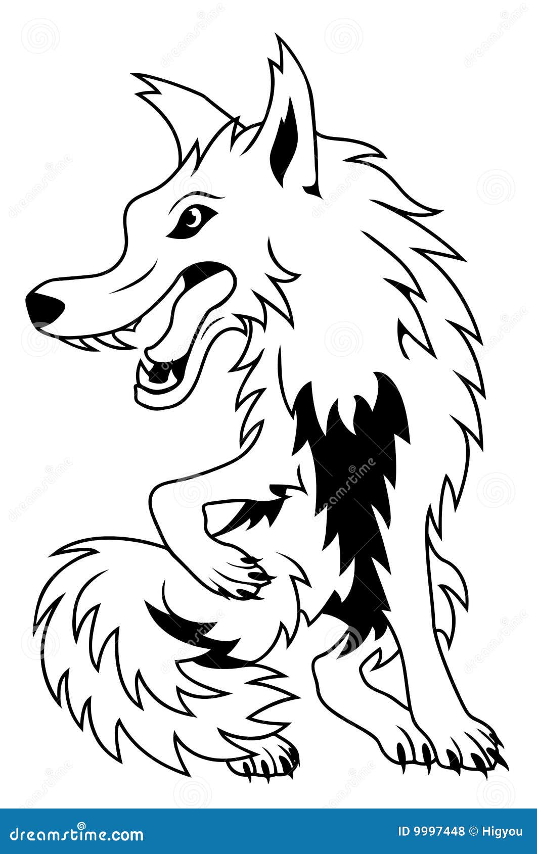 Loup De Dessin Anime Illustration De Vecteur Illustration Du Dessin