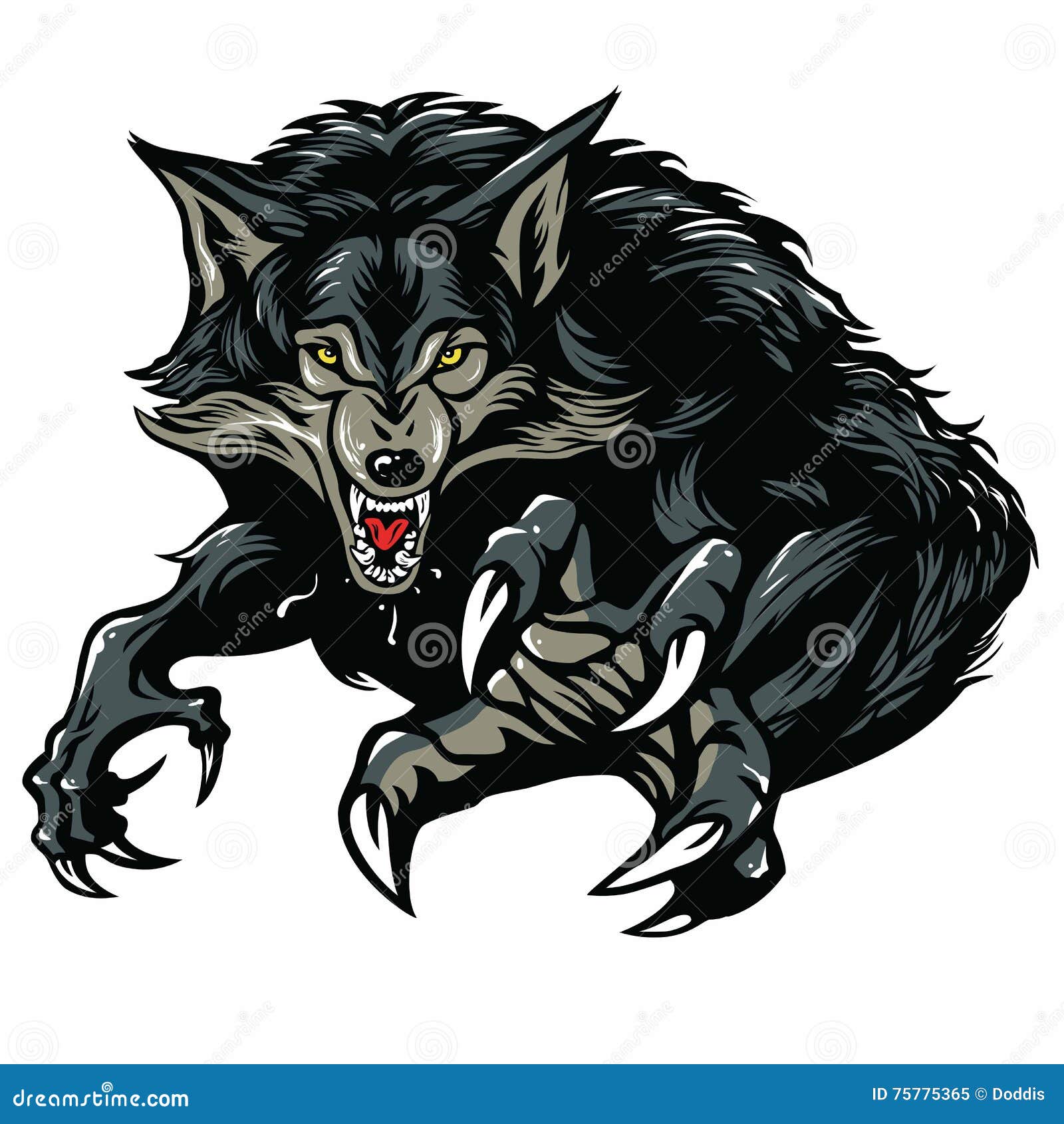 Loupgarou Effrayant De Grondement Illustration de Vecteur