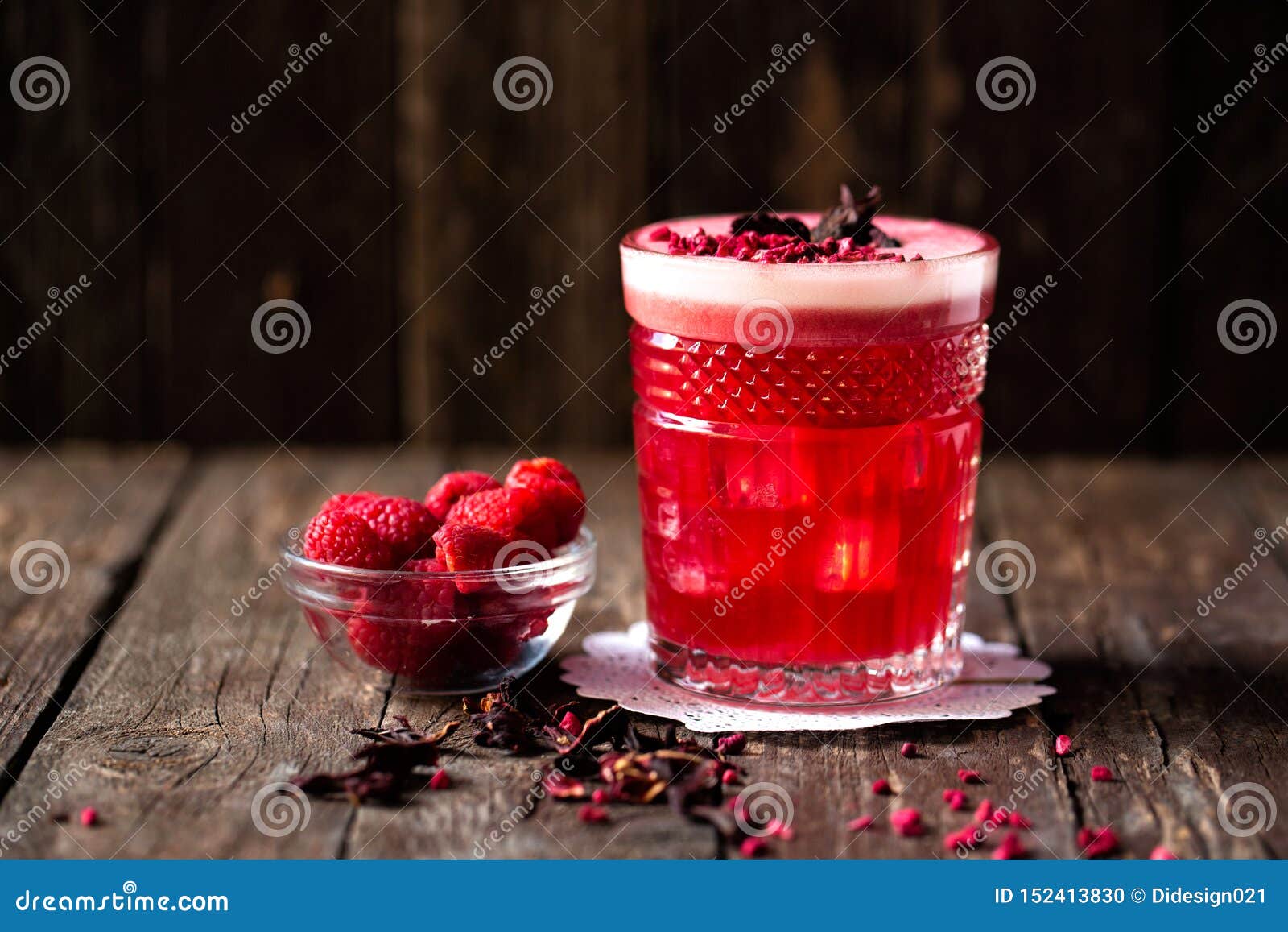 love affair cocktail alongside with fresh berry fruit