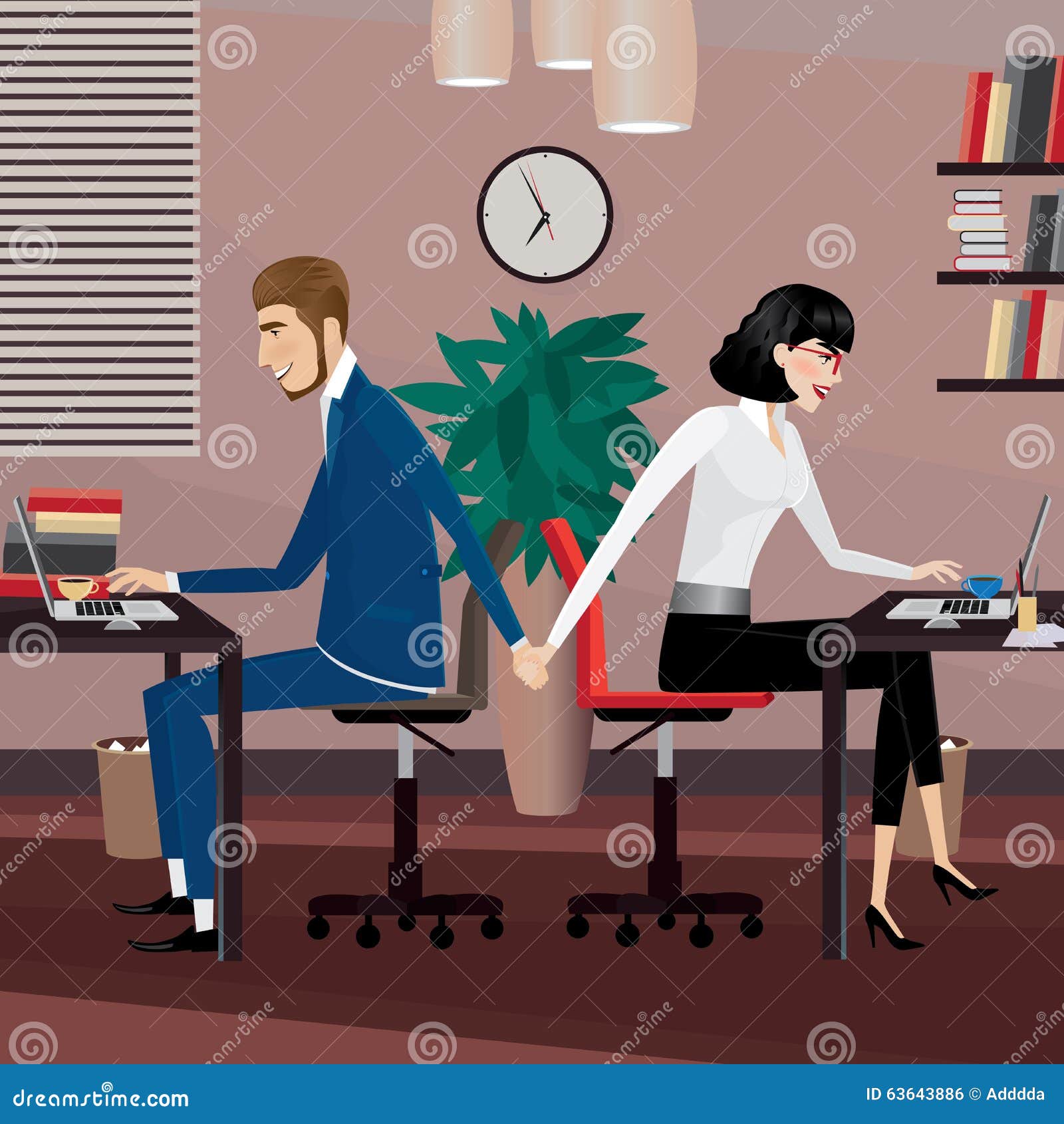 Love Affair At Work Stock Vector Image 63643886