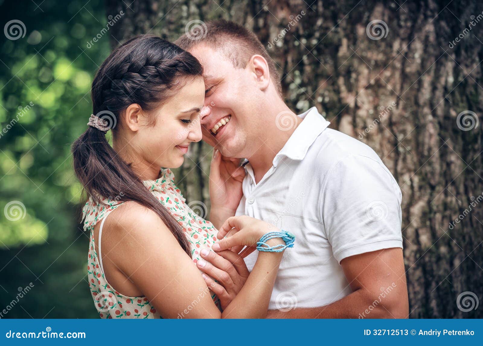 Love And Affection Between A Young Couple Stock Image Image Of Cheek