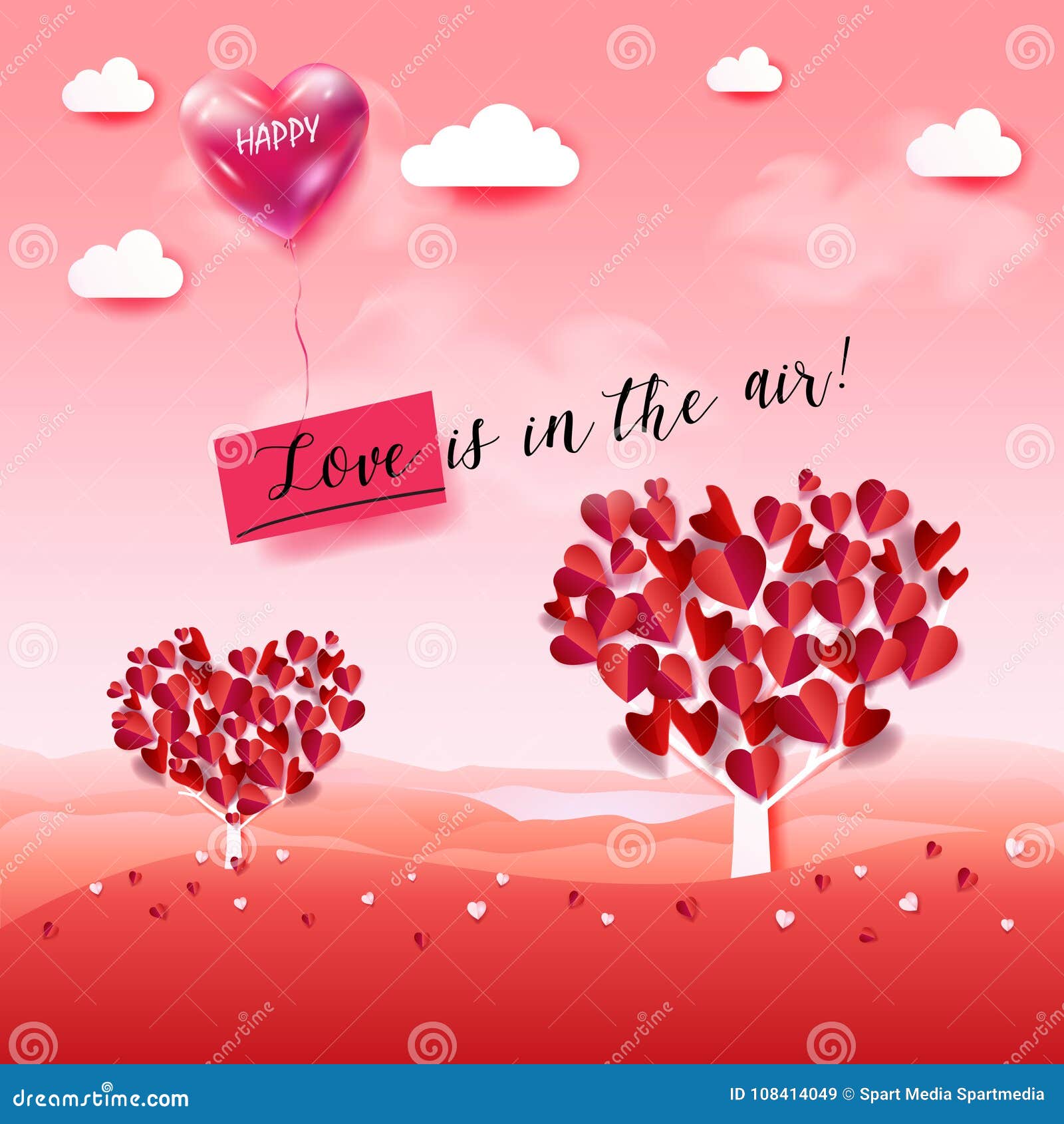 Love is in the Air! Valentines Day Stock Vector - Illustration of couple,  concept: 108414049