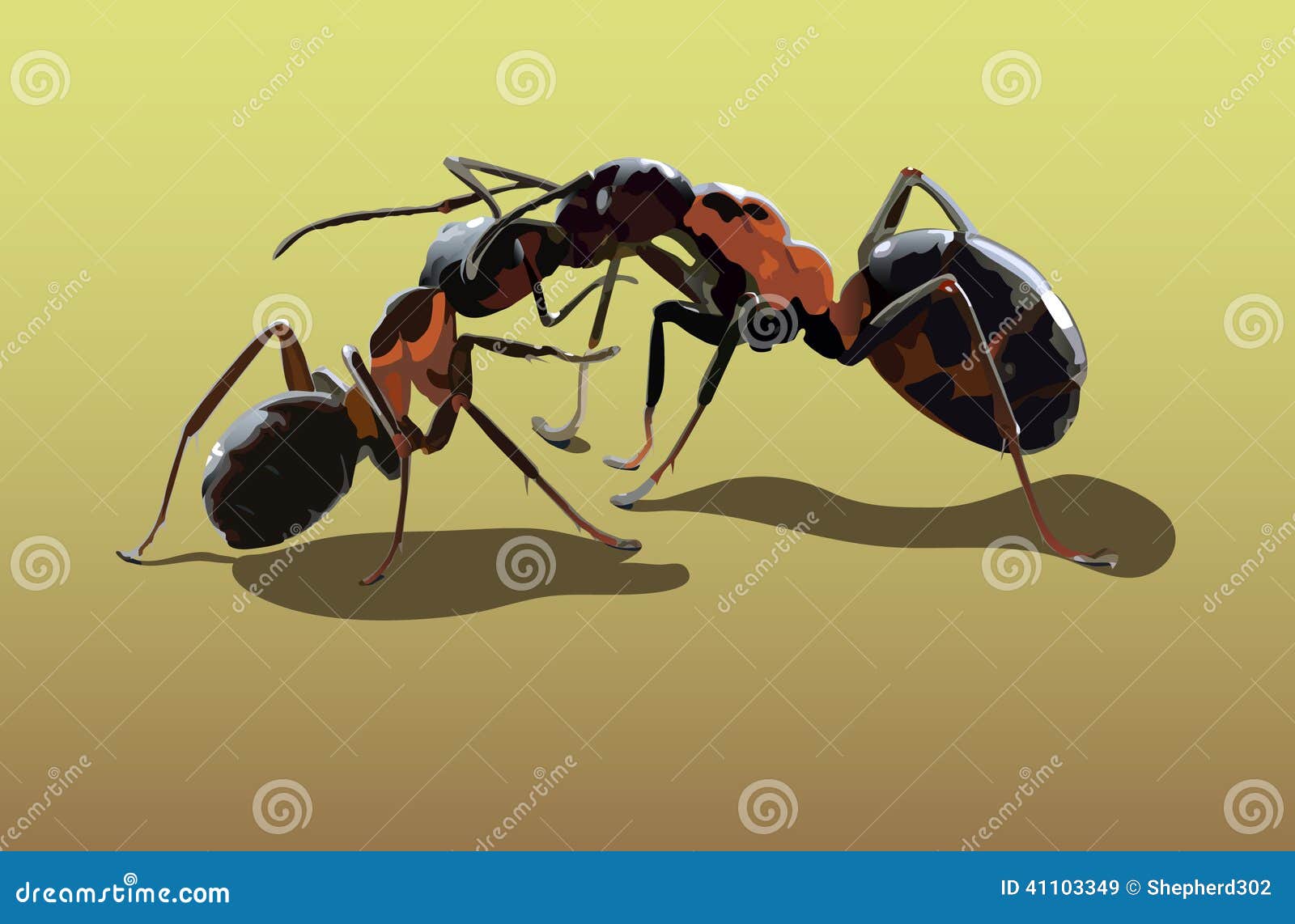 Love of ants stock vector. Illustration of thirst, paws 41103349