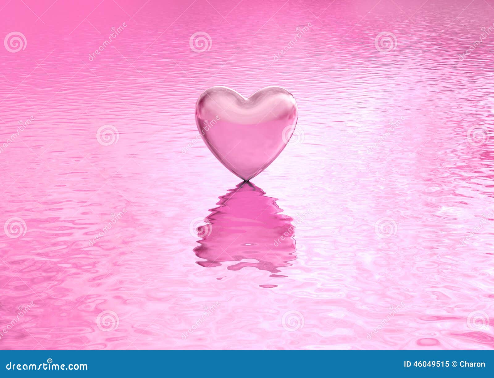 love background heart on water