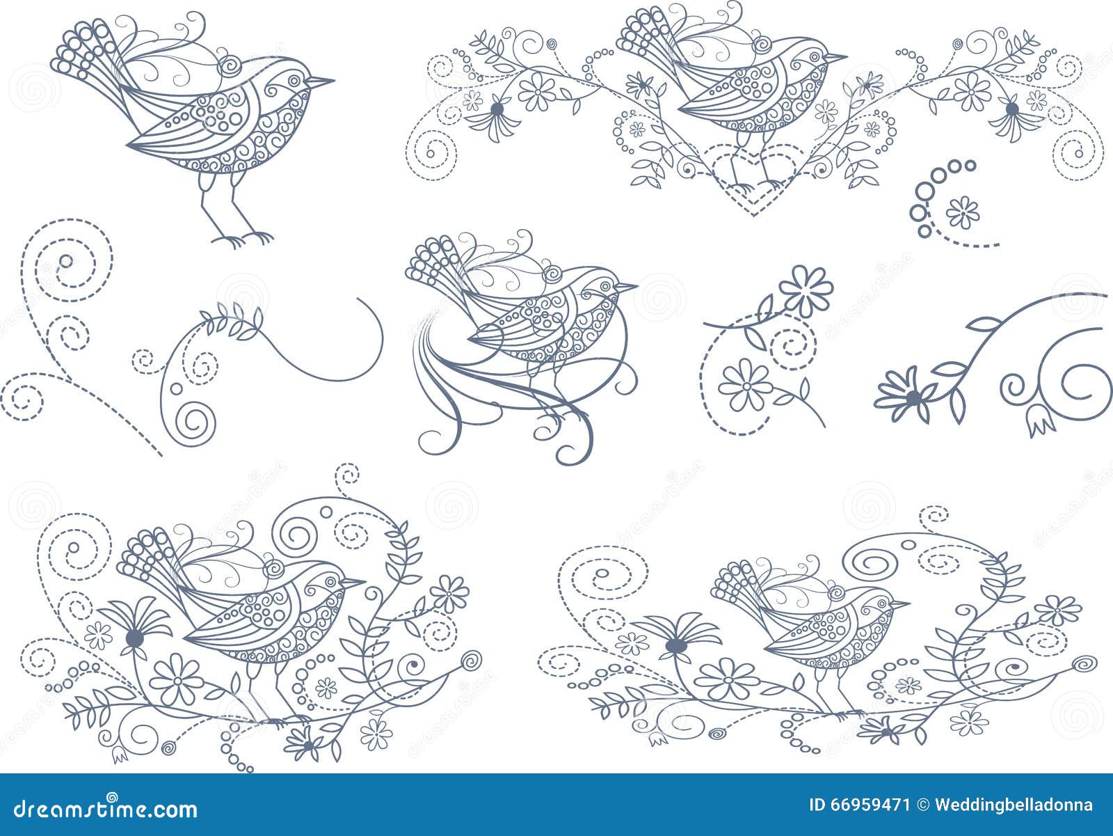 Love Bird doodles stock vector. Illustration of bird 66959471