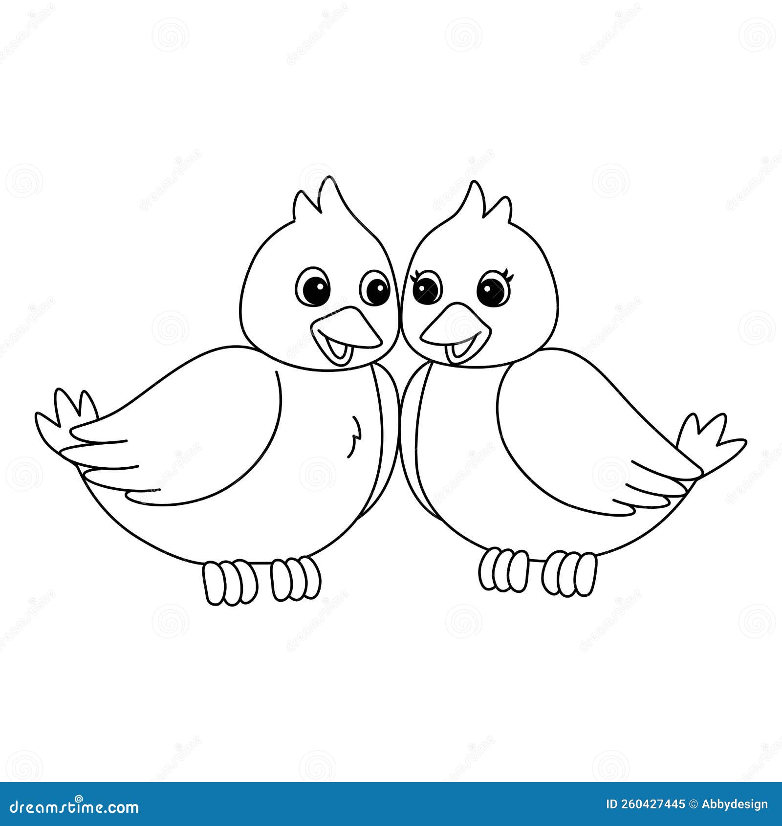 Love Birds Isolated Coloring Page for Kids Stock Illustration -  Illustration of isolated, line: 260427445