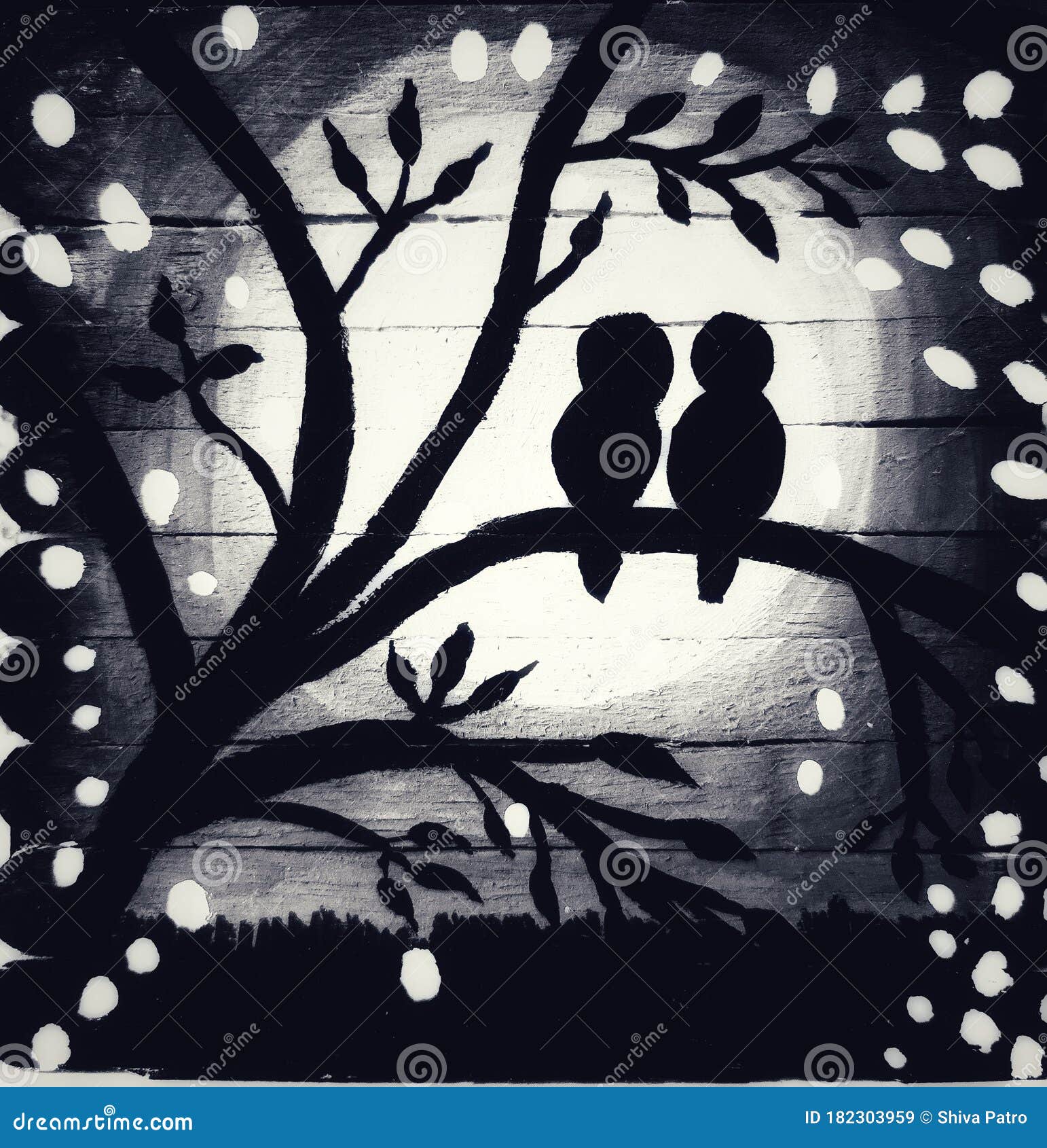 love birds in a tree painting