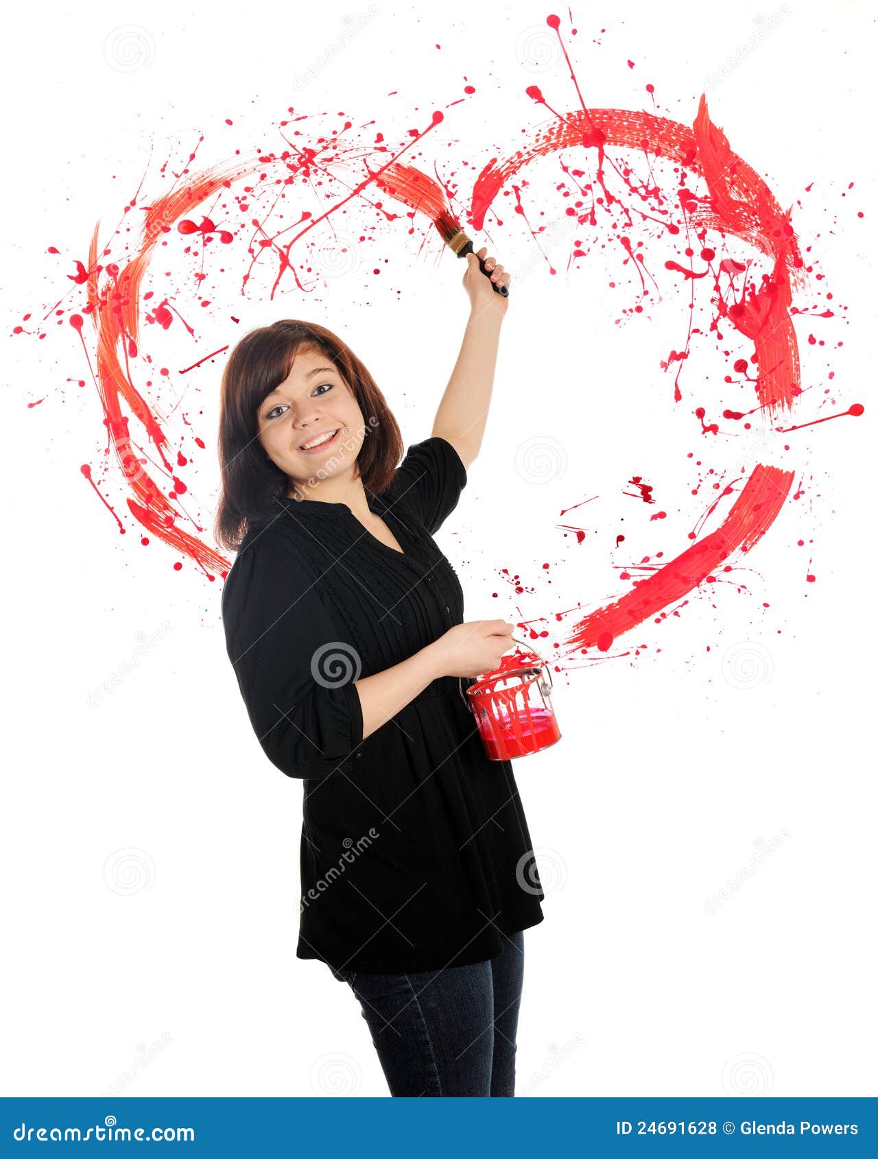 Love from a Brush stock photo. Image of female, paint 24691628