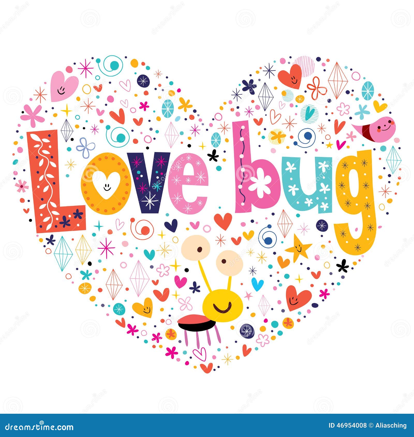 Love bug stock vector. Illustration of affection, nature 46954008