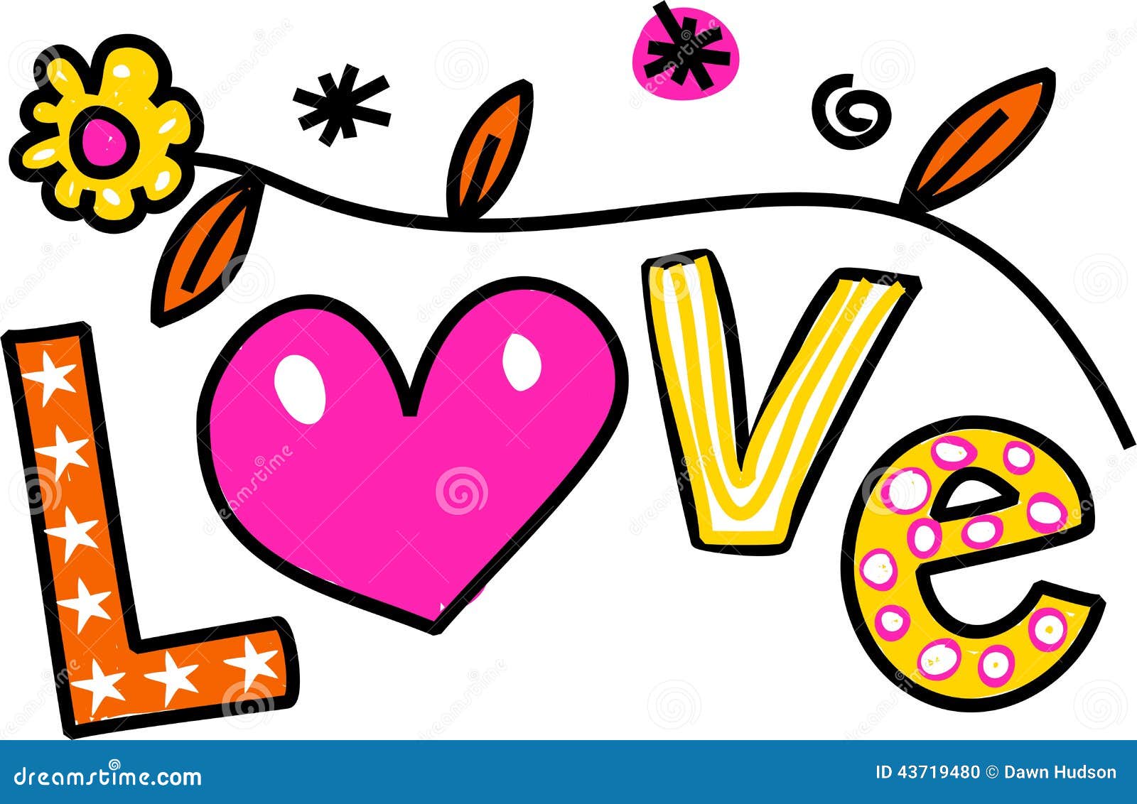 Love Cartoon Text Clipart Stock Illustration Image 43719480