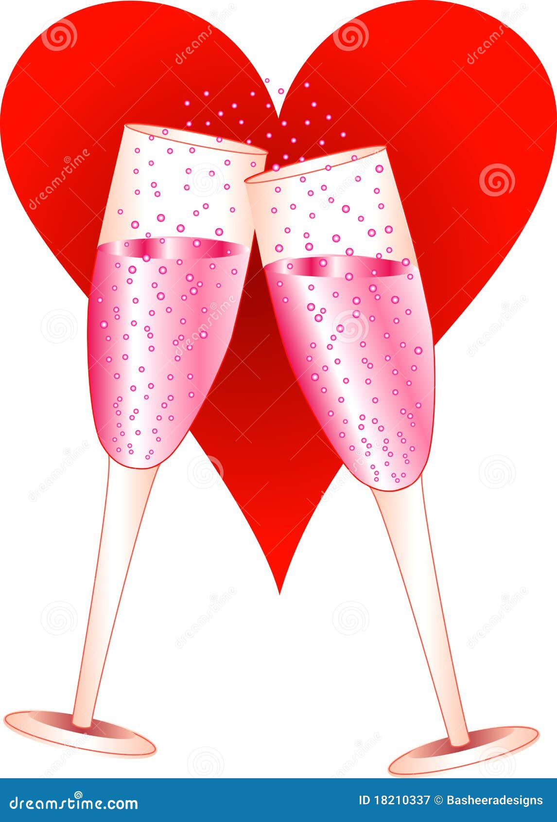 Love Champagne Glasses Stock Vector Illustration Of Heart