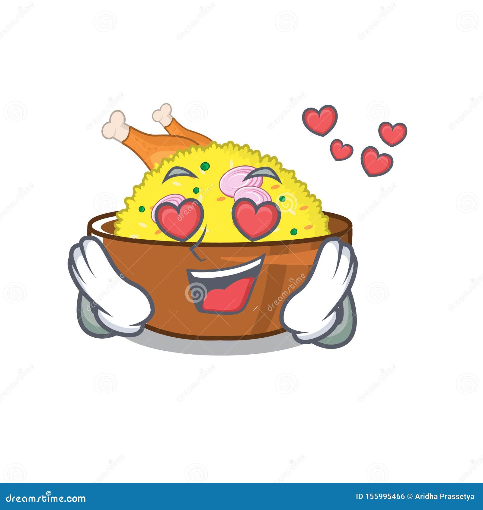 In Love Chicken Biryani Isolated in the Mascot Stock Vector - Illustration  of emotion, isolated: 155995466
