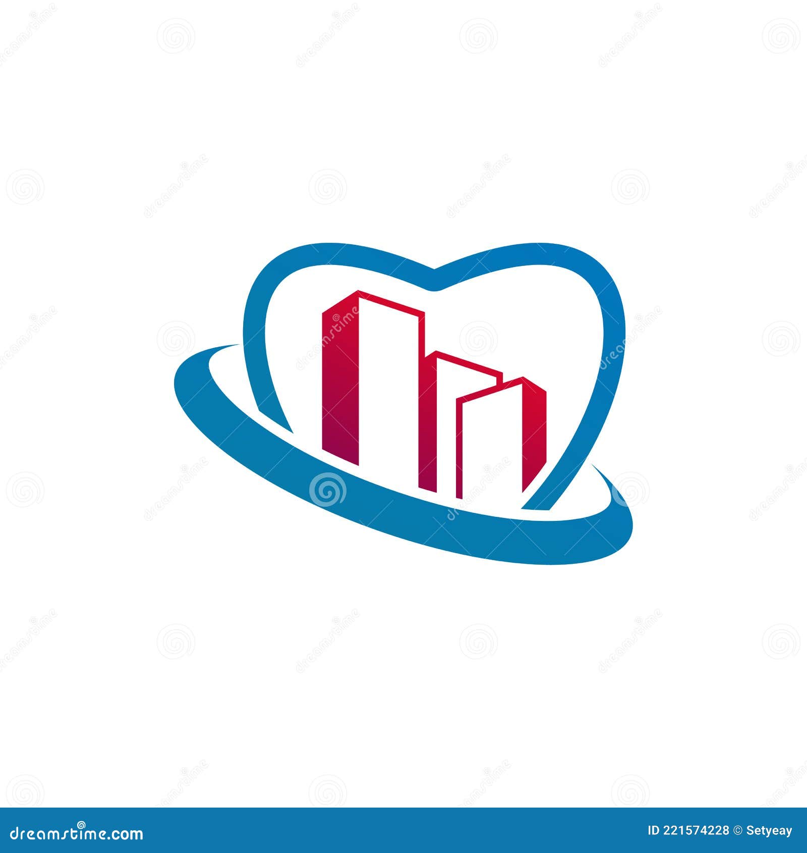 Love City Logo Vector Template, Creative Building Logo Design Concepts Stock Vector