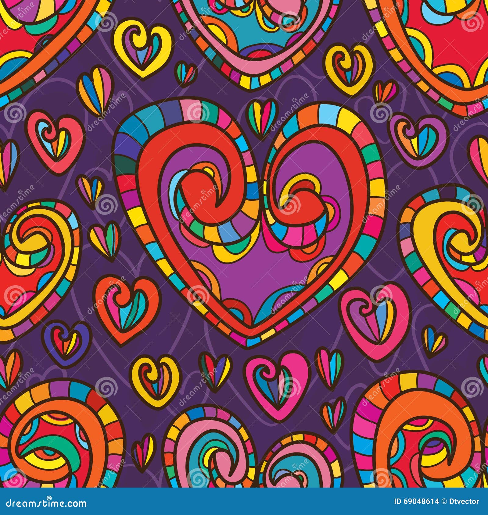 Love Colorful Style Seamless Pattern Stock Vector - Illustration of ...