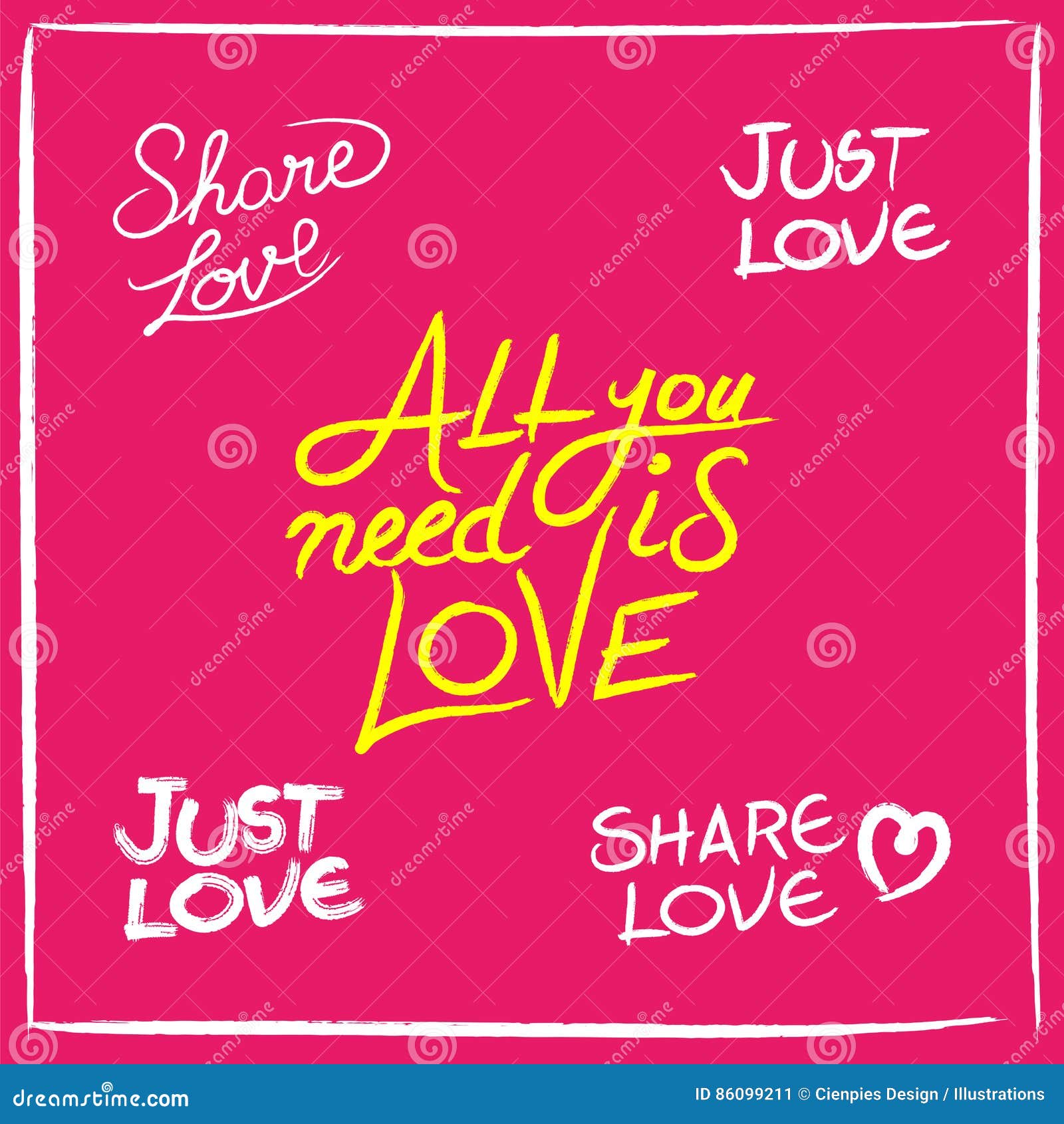 Love Concept Handwritten Lettering Quotes Set Stock Vector ...