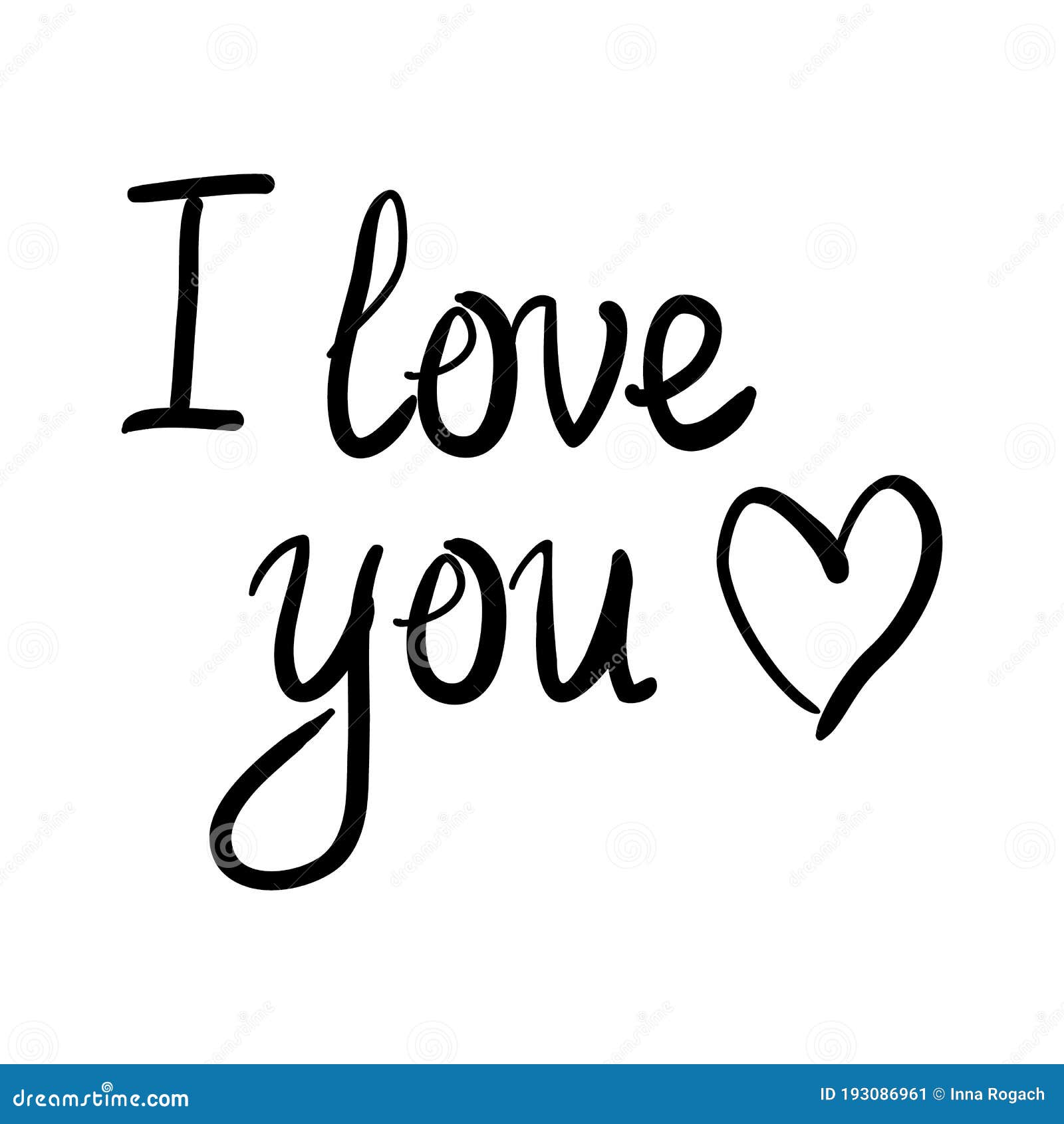 Love Concept.Stock Vector Illustration Hand Drawn I Love You Lettering ...
