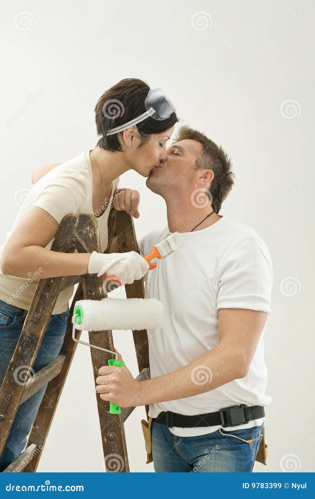 Love Couple Kissing In New Home Stock Image - Image of ...