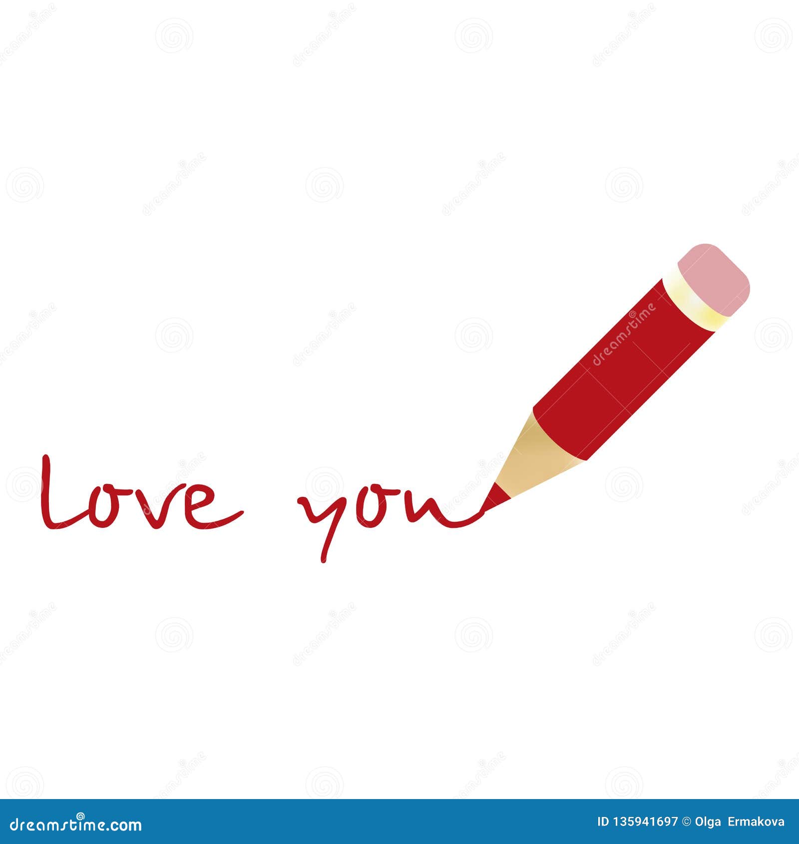 Love. a Declaration of Love on Paper in Pencil. Vector Illustration Stock  Illustration - Illustration of greeting, creativity: 135941697