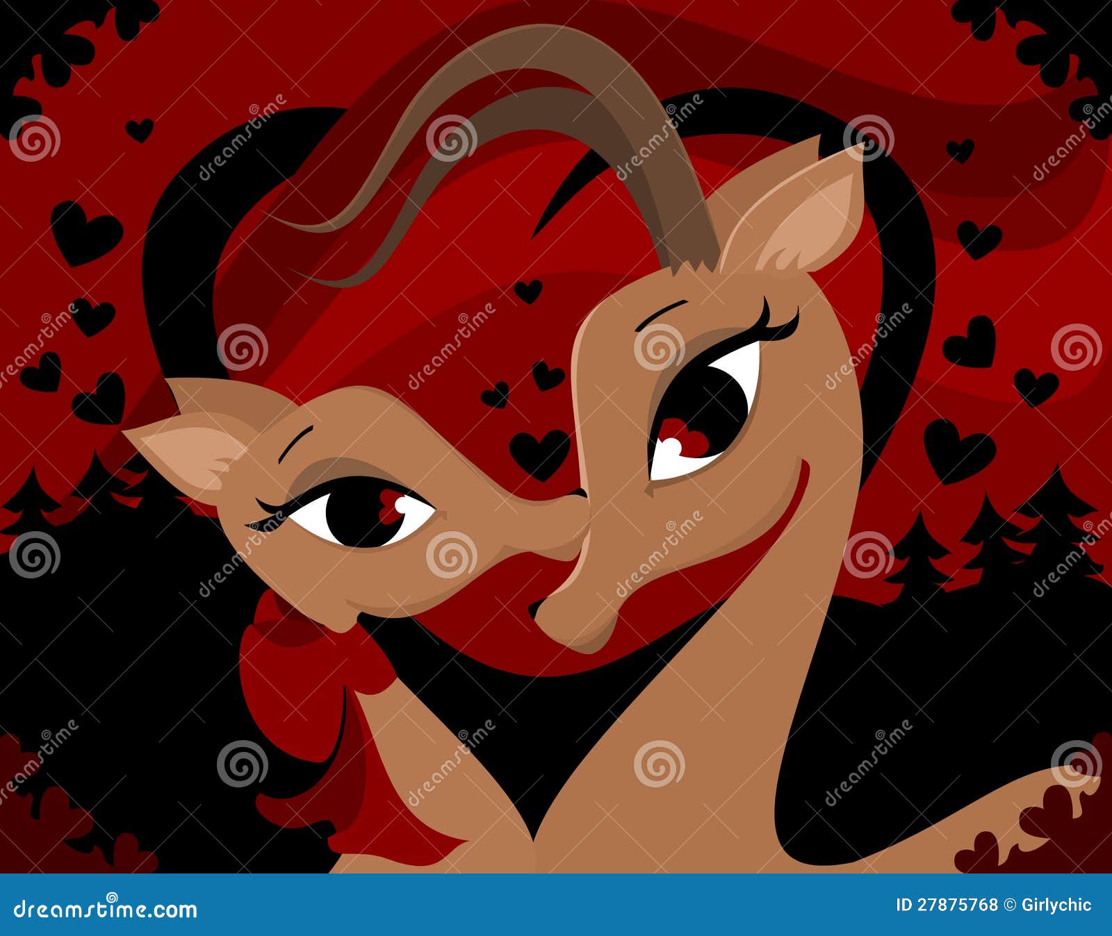 Love Deer stock vector. Illustration of clipart, animal 27875768