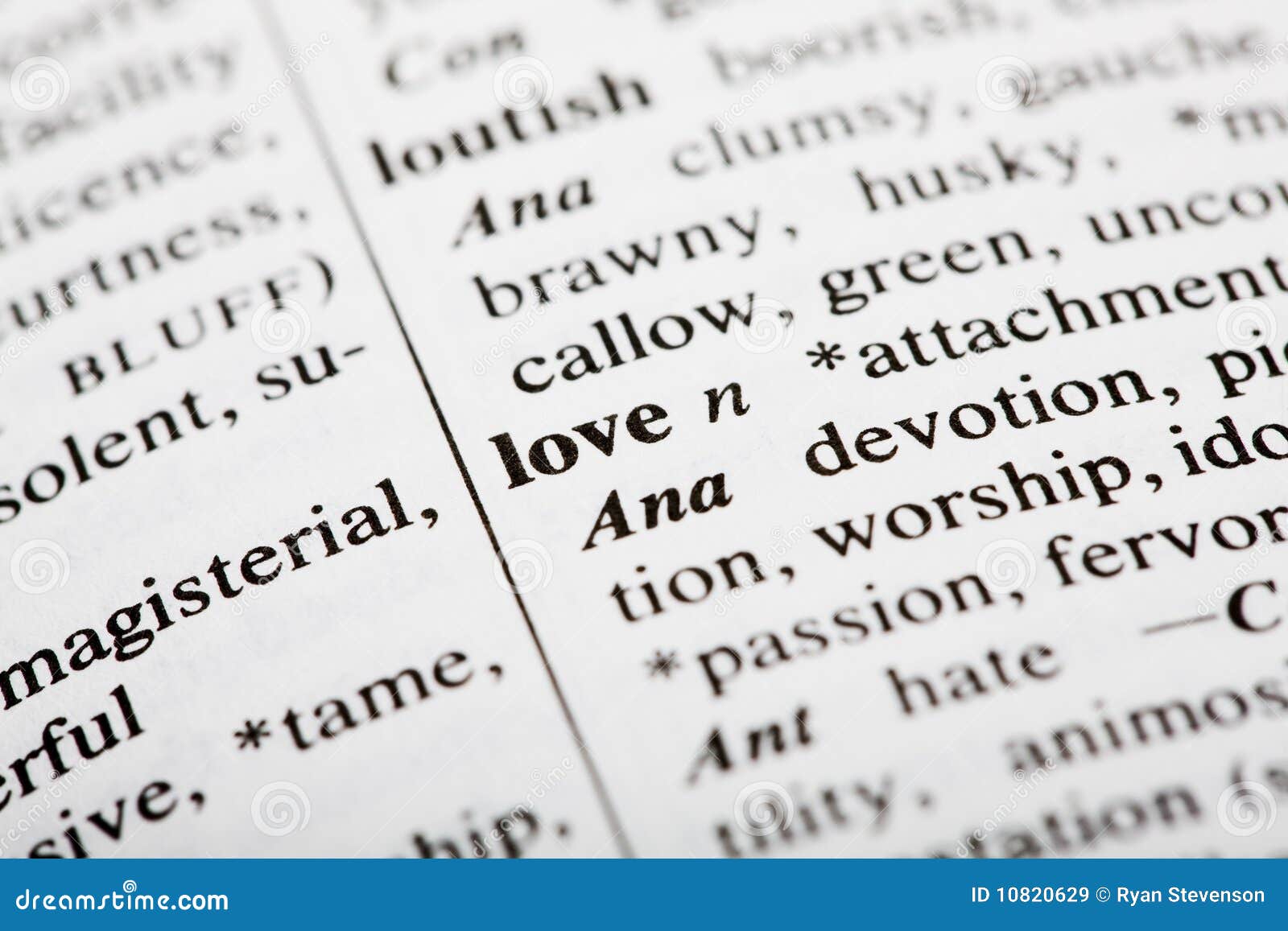 Love Definition stock image. Image of printed, thesaurus 10820629