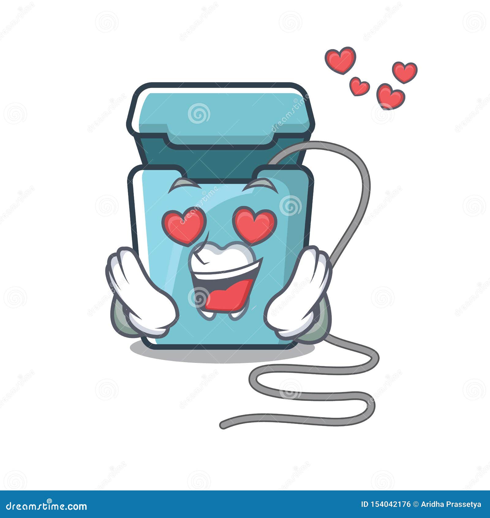 In Love Dental Floss In A Mascot Box Stock Vector ...