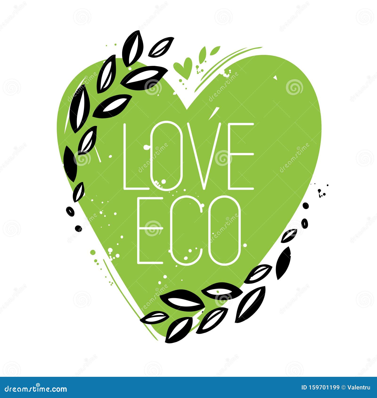 Omhyggelig læsning Sada stramt Love Eco Green Heart Symbol Stock Vector - Illustration of cereal, organic:  159701199