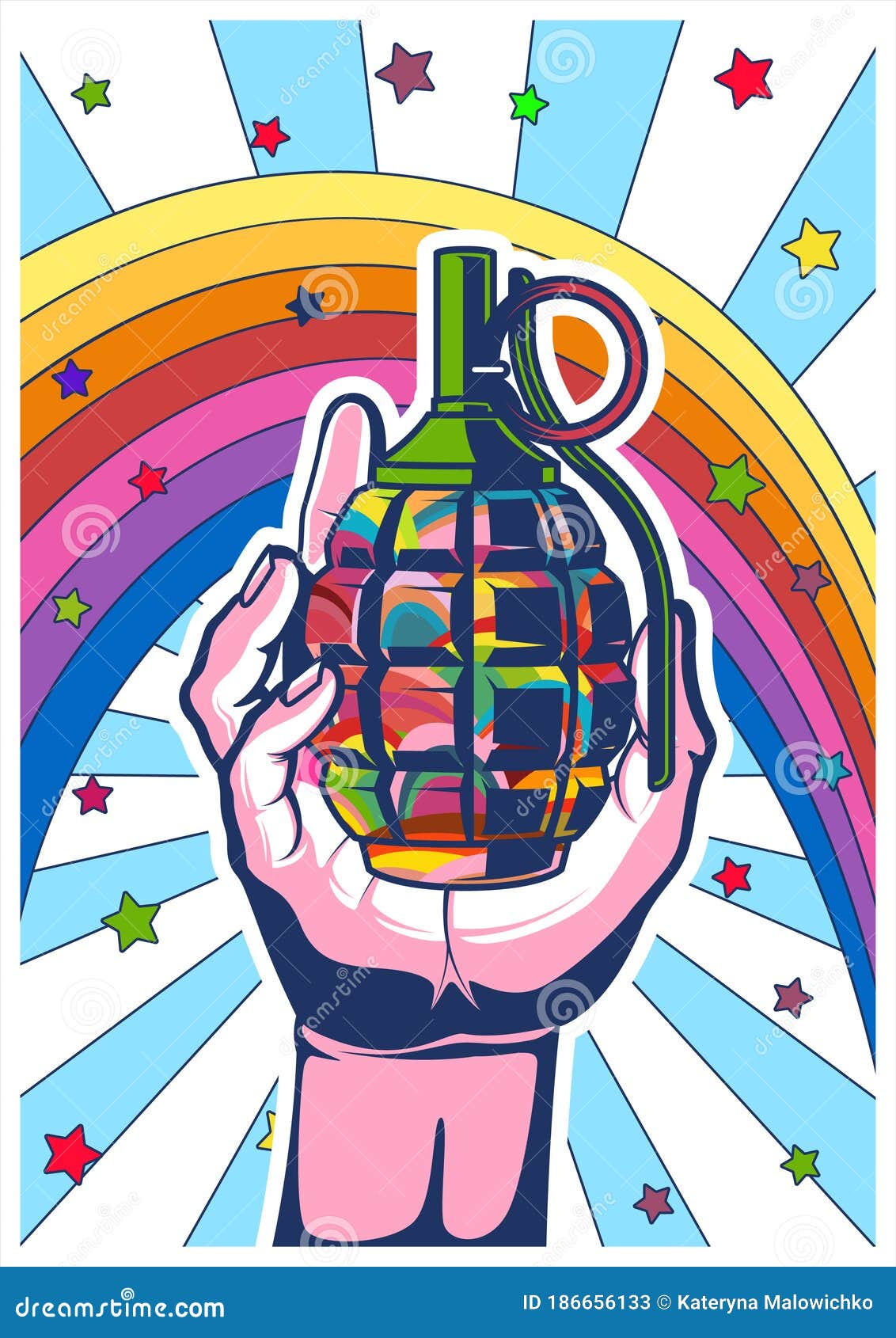 Love Explosion Psychedelic Art Poster Stock Vector Illustration of