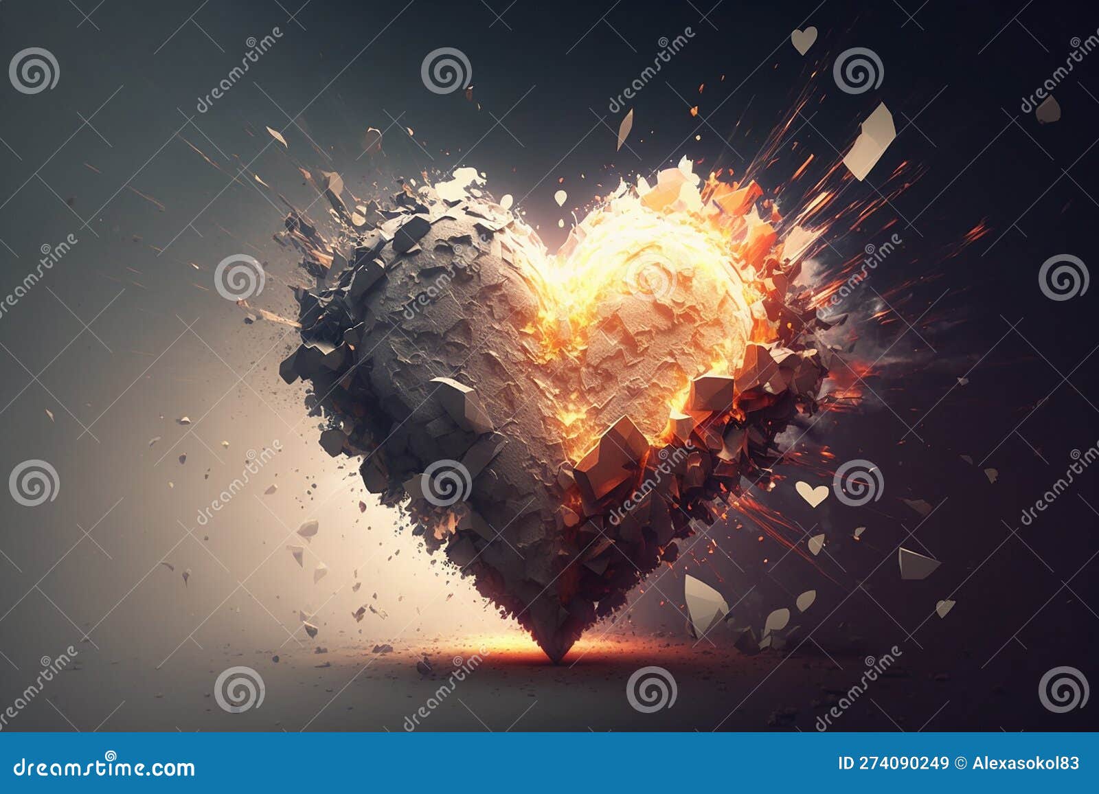 Love, Explosion of Emotions, Air Flow, Background Stock Illustration