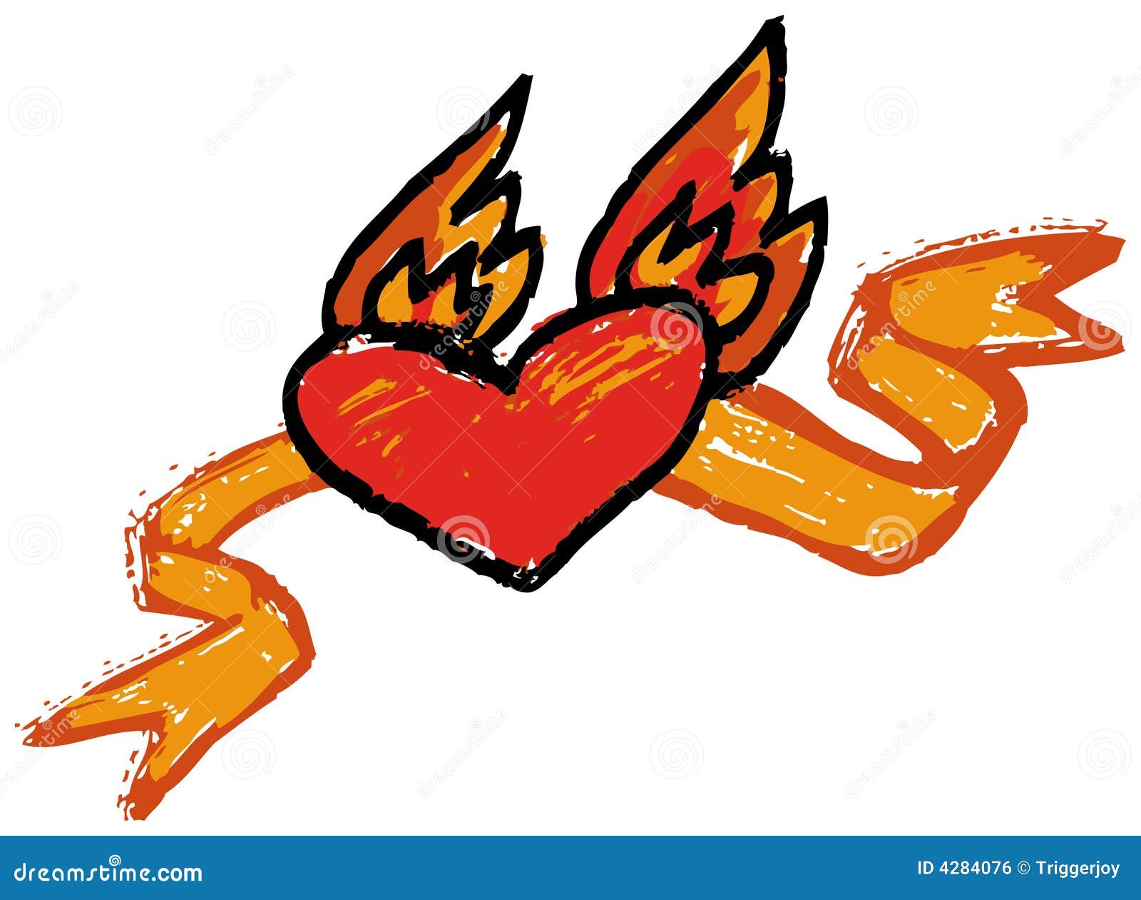 Love on Fiery Wings stock vector. Illustration of valentine 4284076