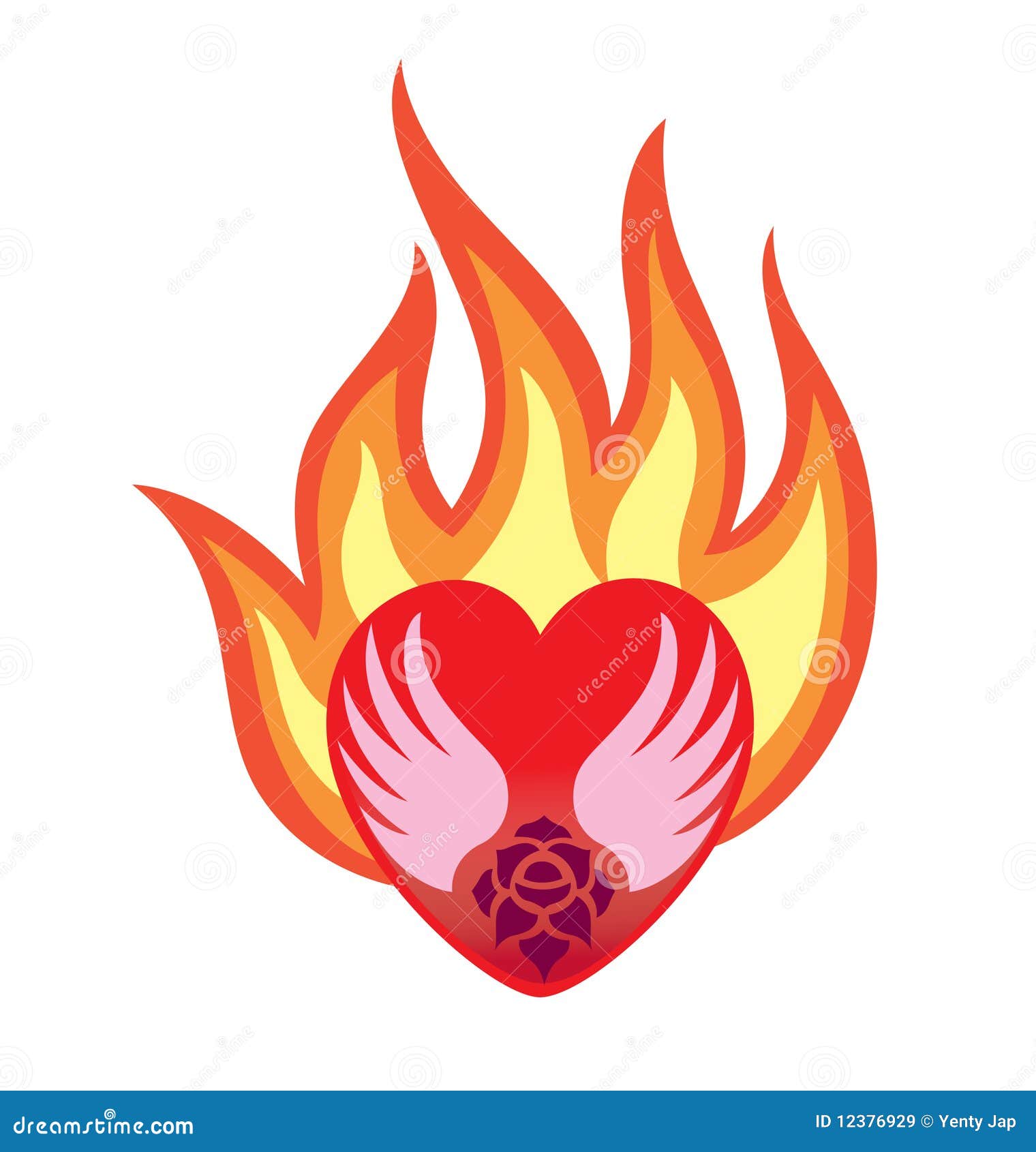 Love on Fire stock vector. Illustration of shape, heart 12376929